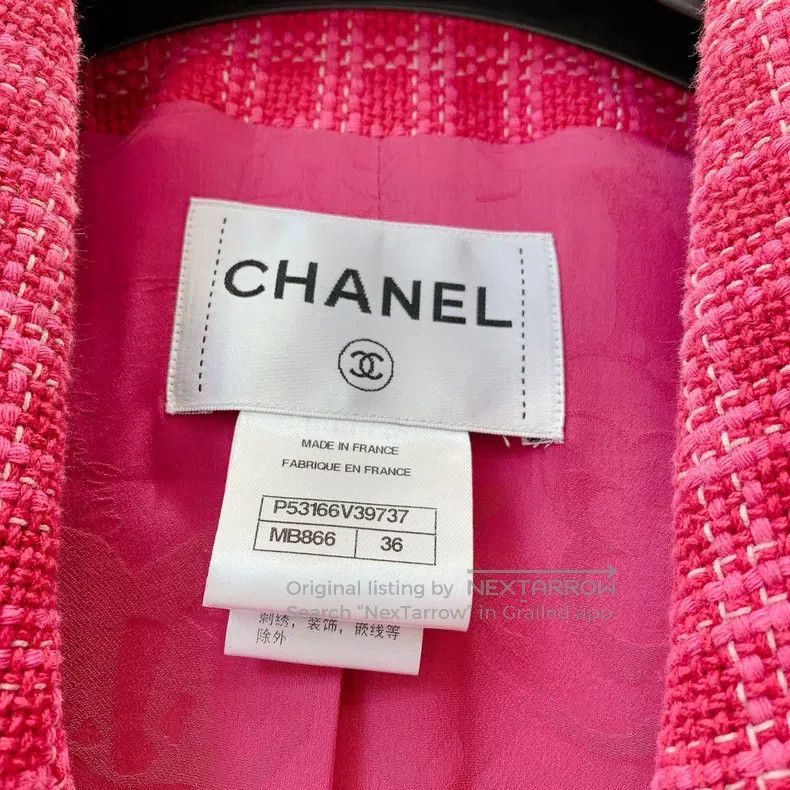 Chanel Chanel Rose-red plaid epaulette coat Size XS / US 0-2 / IT 36-38 - 4 Thumbnail