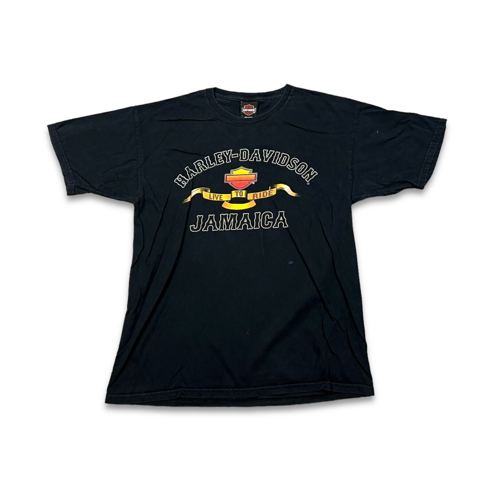 Harley Davidson × Vintage Vintage Y2K Harley Davidson T Shirt Live To Ride Skull Tee Size US L / EU 52-54 / 3 - 1 Thumbnail