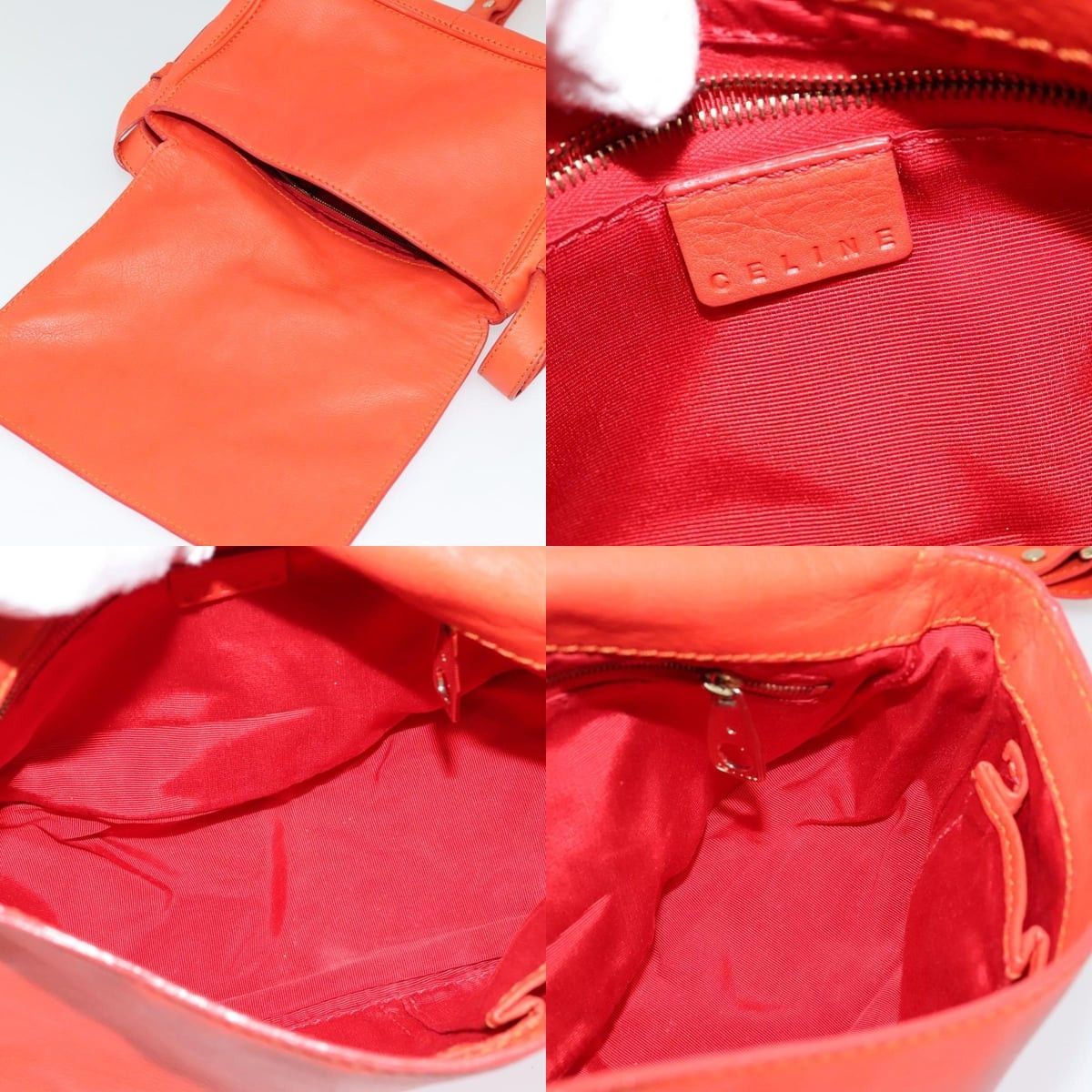 Celine CELINE Shoulder Bag Leather Orange Gold Size ONE SIZE - 11 Thumbnail