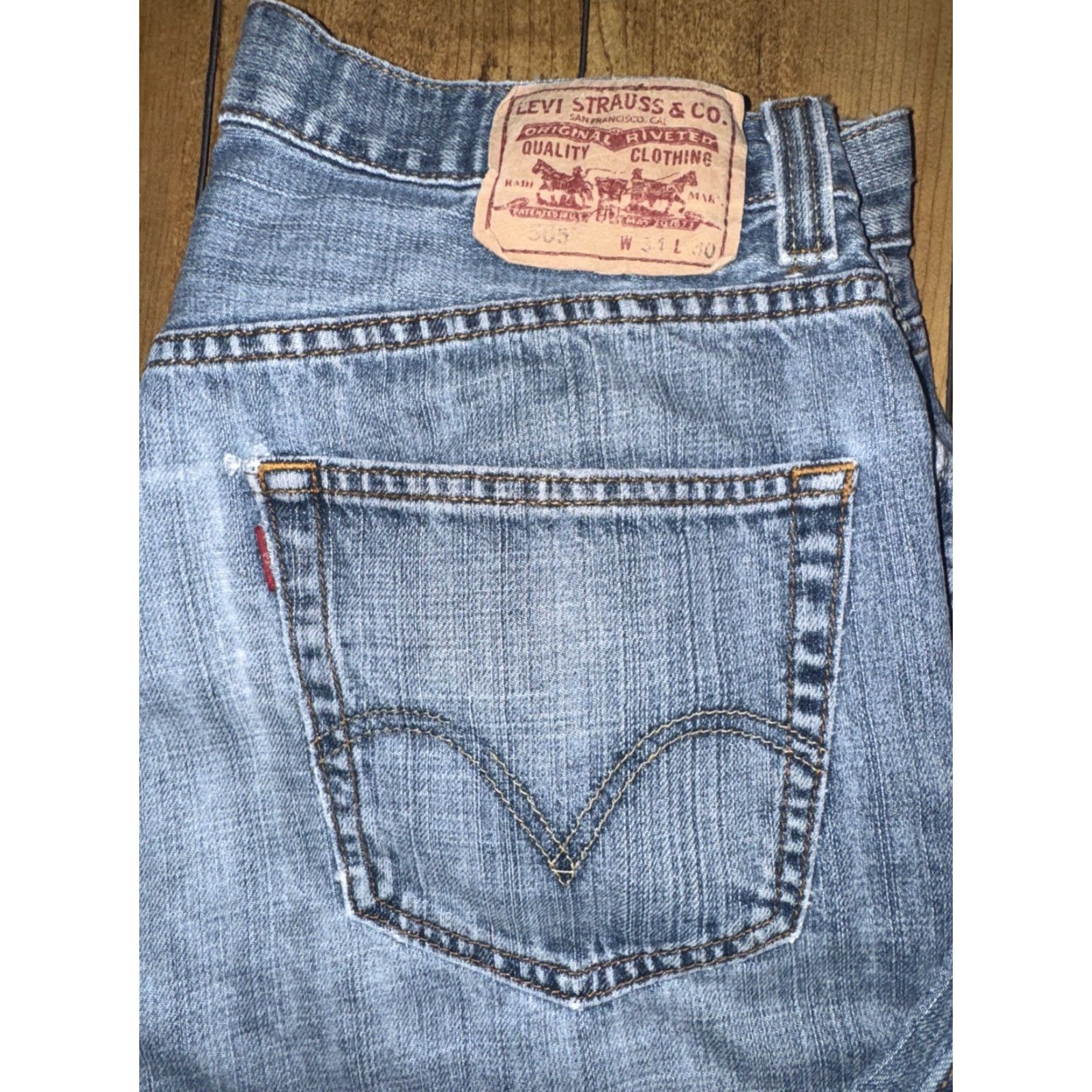Levi's VINTAGE Levi’s 505 Jeans Blue Distressed Paint Grunge 34x29 Regular Fit Mens Straight 34 in 29 in Denim Size US 34 / EU 50 - 7 Thumbnail