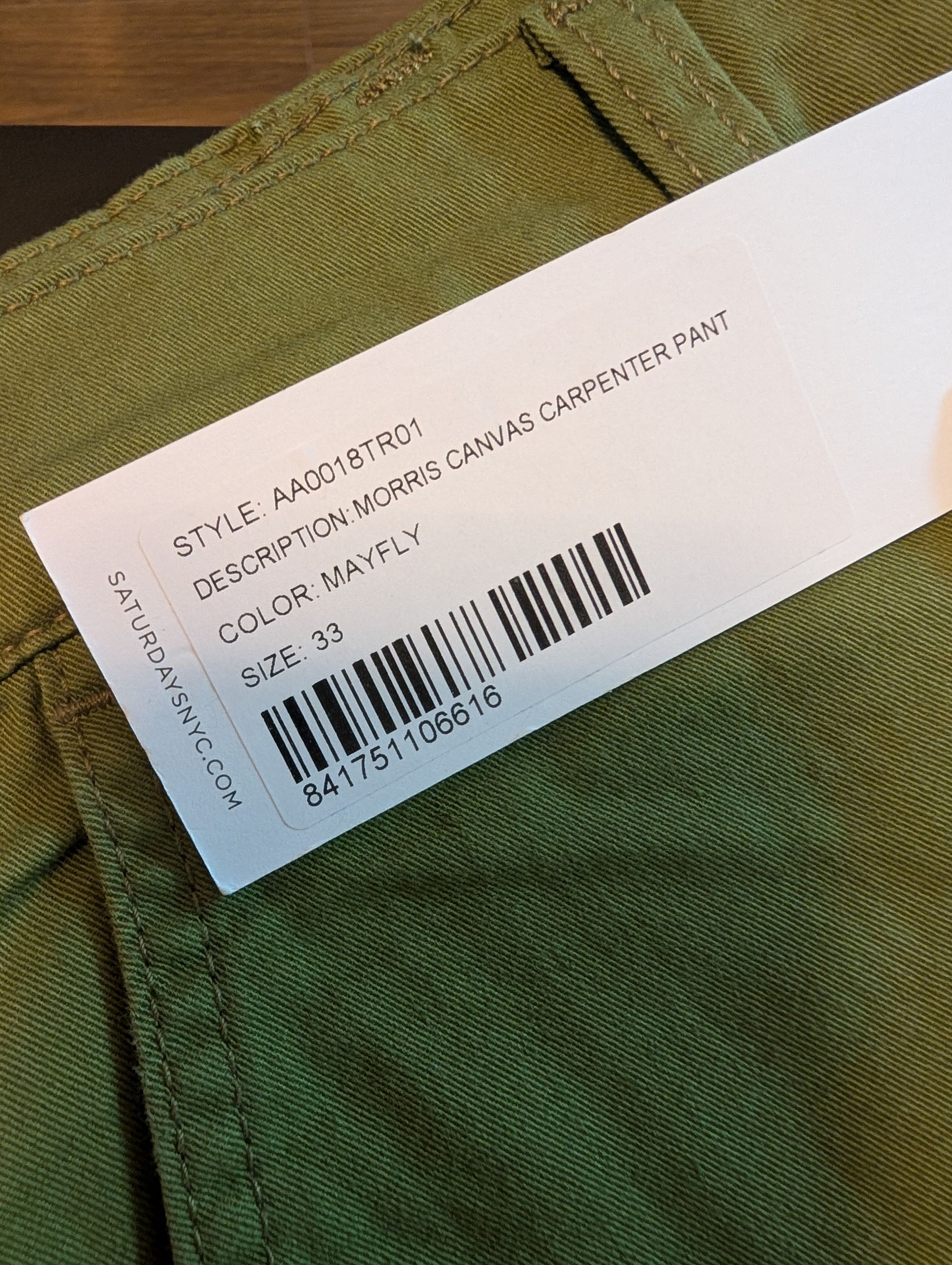 Saturdays NYC Morris Carpenter Pant Size US 33 - 2 Thumbnail