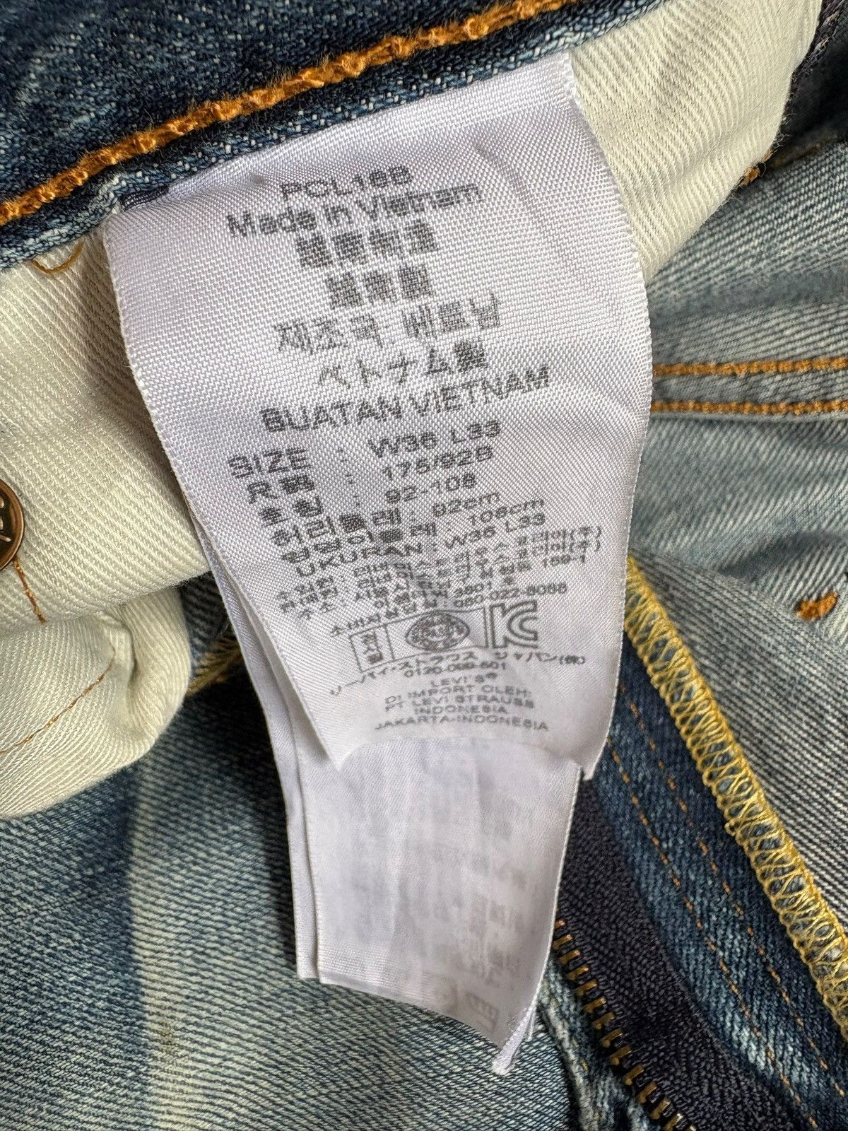 Levi's Vintage Y2K Levis 503 Patches Faded Wash Baggy Jeans Size US 35 - 10 Thumbnail