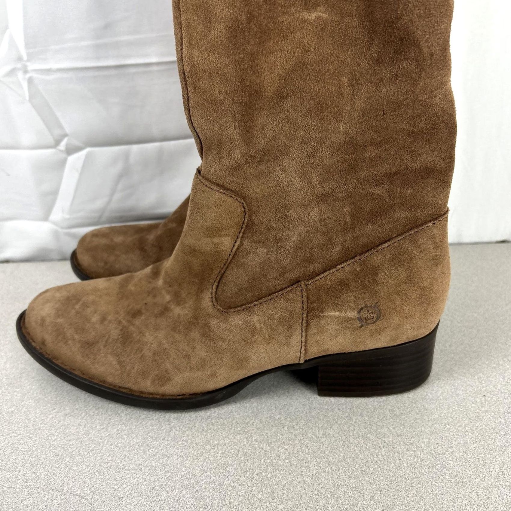 Born Born Boots Womens Knee High Riding Zip Lace Up Brown Suede 9 M Casual Fall Winter Leather Upper Size US 9 / IT 39 - 2 Thumbnail