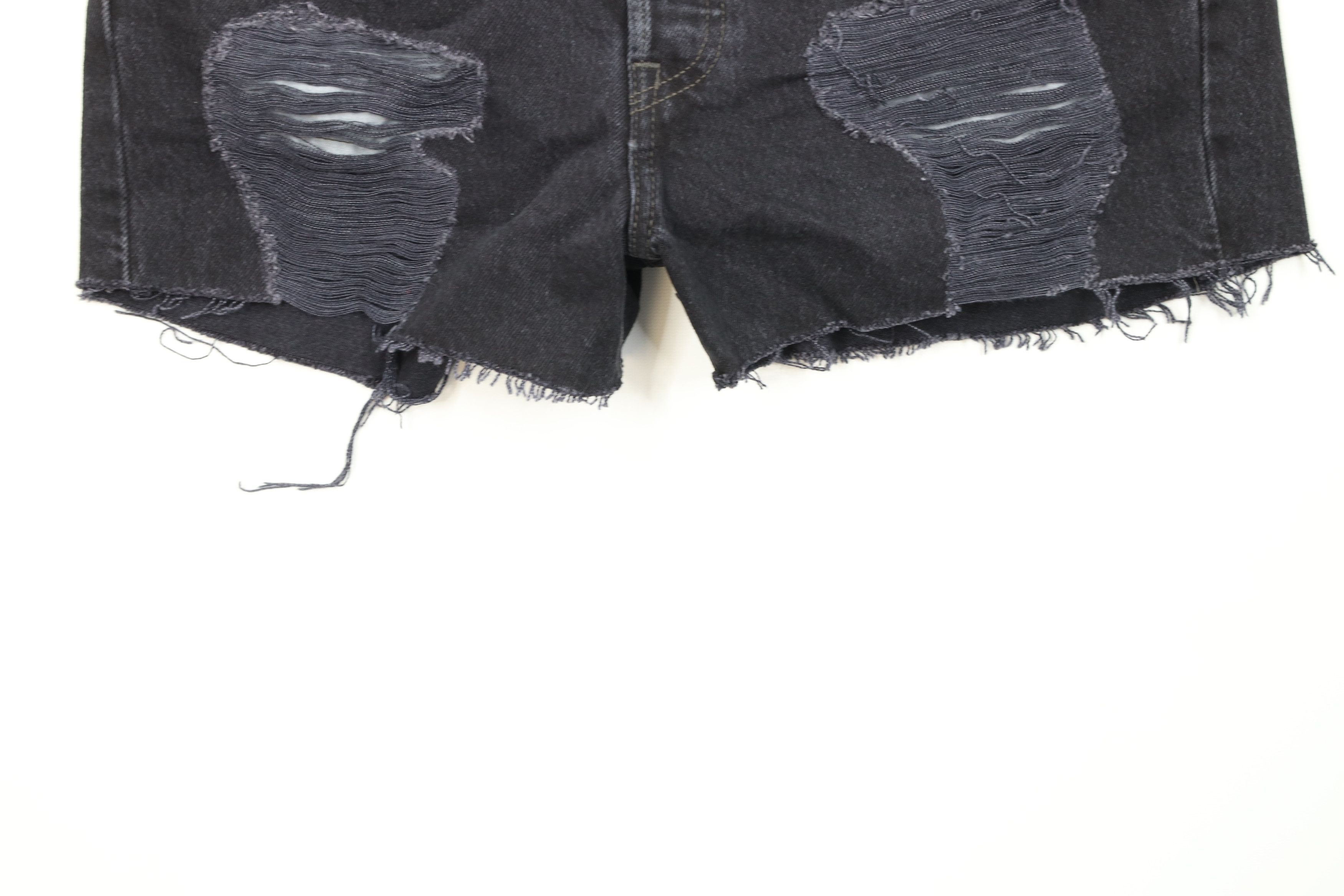 Levi's Vintage Y2K Levis 501xx Fly Cut Off Denim Shorts Black Size 28" / US 6 / IT 42 - 4 Thumbnail