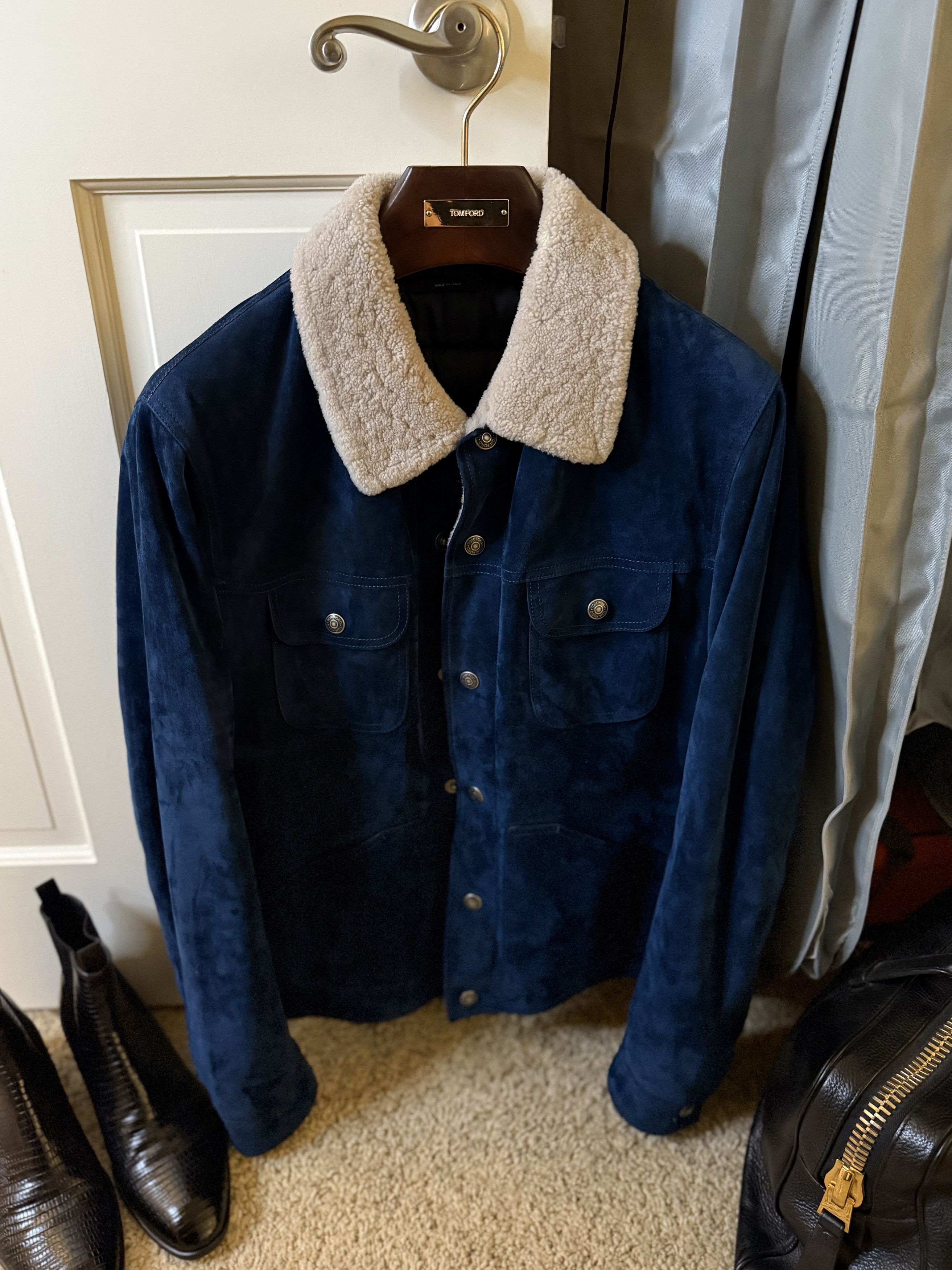 Tom Ford A-List Celeb Favorite, Coveted $9,800 w/tax Suede Shearling Size US L / EU 52-54 / 3 - 14 Thumbnail