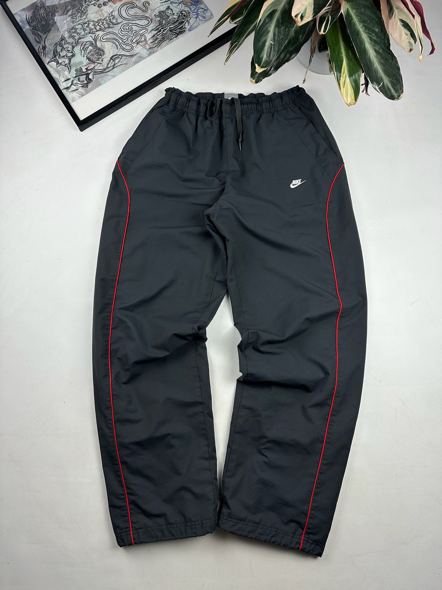 Nike Vintage Nike Baggy Track Pants size L Drill Swoosh Y2K USA Size US 34 / EU 50 - 1 Thumbnail