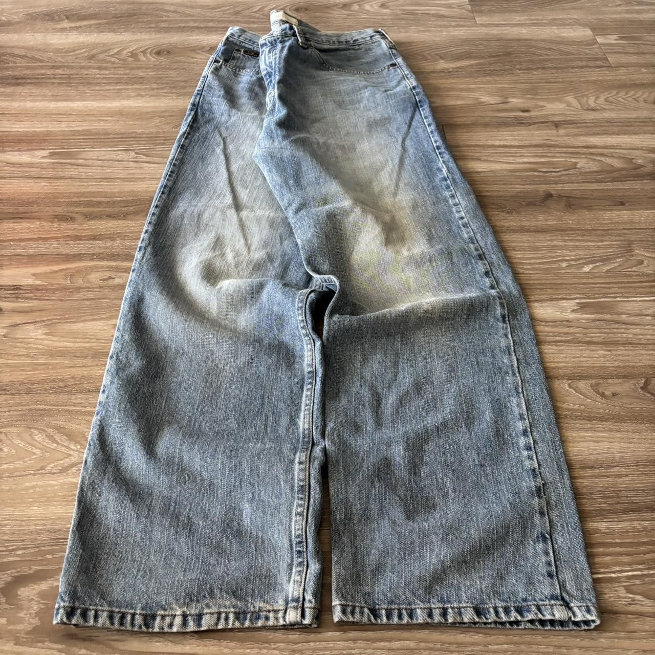Japanese Brand Crazy Vintage Y2K/2000s Baggy Faded Light Wash Skater Denim Jeans! 38x34 Size US 38 / EU 54 - 3 Thumbnail
