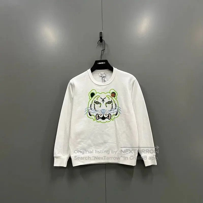Kenzo KENZO White Cotton Embroidered Long Sleeve Sweatshirt . Size S / US 4 / IT 40 - 1 Thumbnail