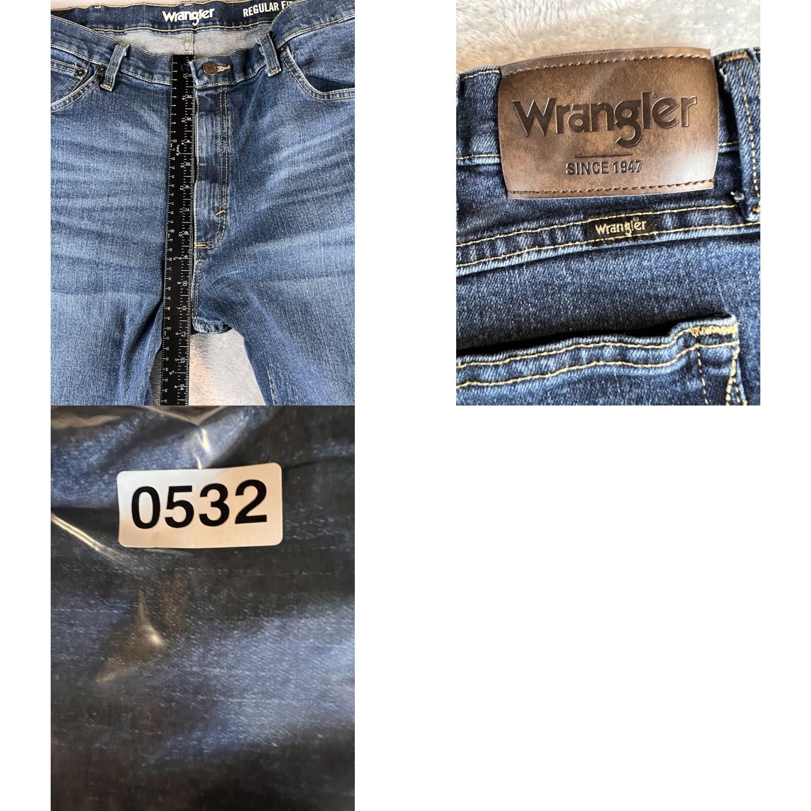Wrangler Wrangler Jeans Regular Fit Men’s 38x29 Blue Denim Straight 38 Inseam 29 Inseam Dark Wash Mens Regular Jeans Size US 38 / EU 54 - 8 Thumbnail