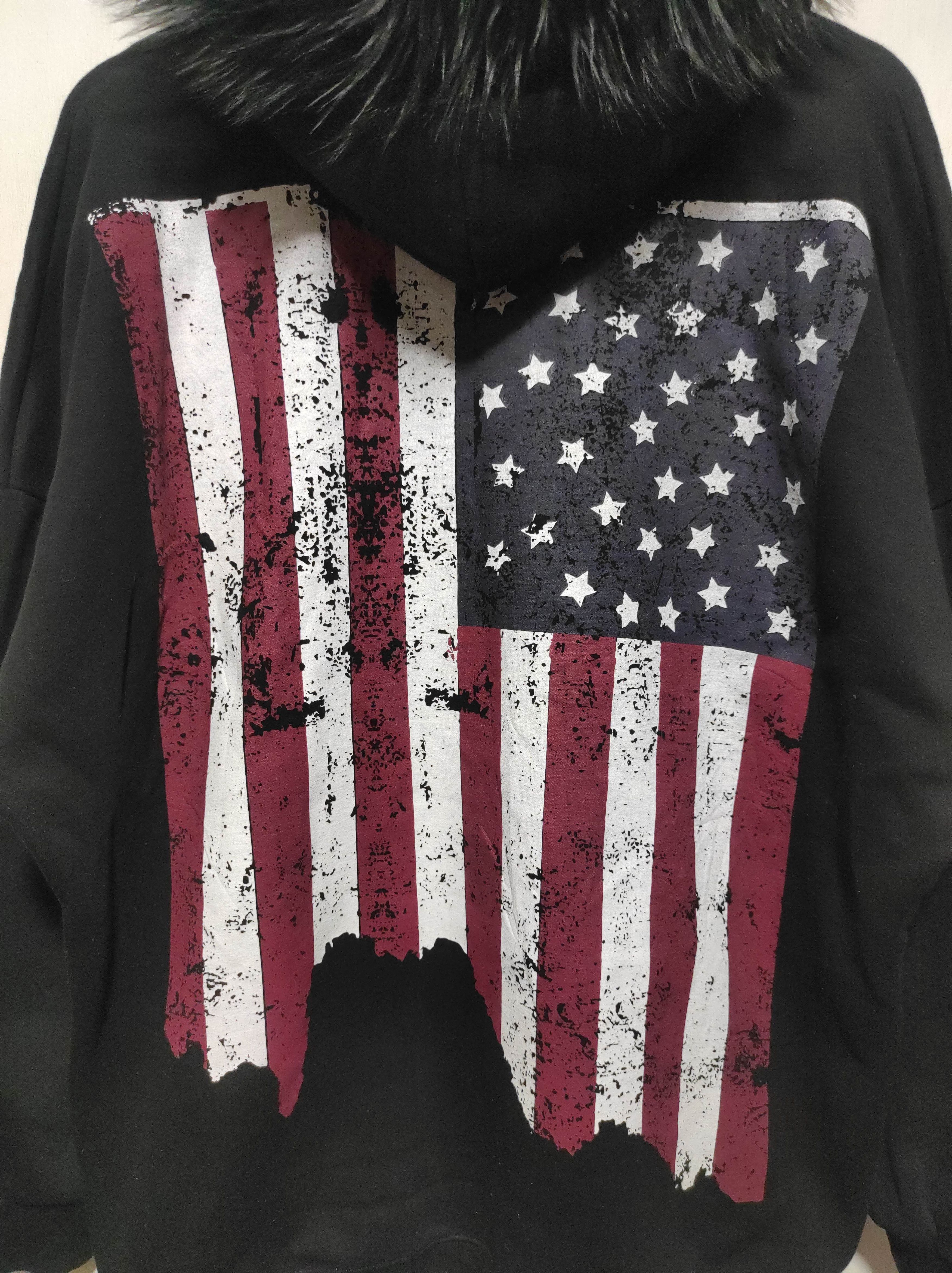 If Six Was Nine DGT by GLL USA Flag Fur Hoodie Lgb Style Size US XL / EU 56 / 4 - 10 Thumbnail