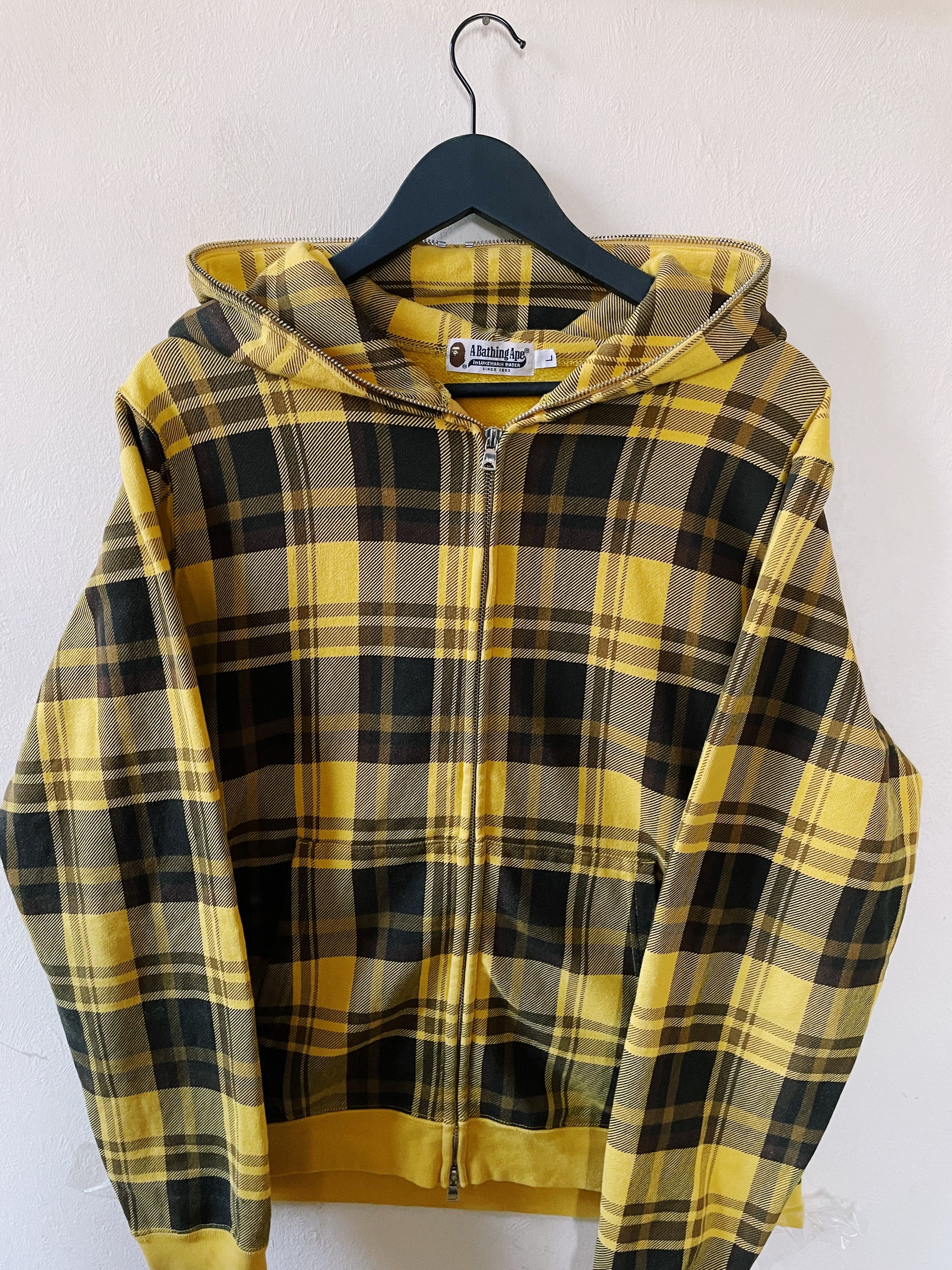Bape Vintage Y2K Bape A Bathing Ape Check Plaid Full zip Hoodie