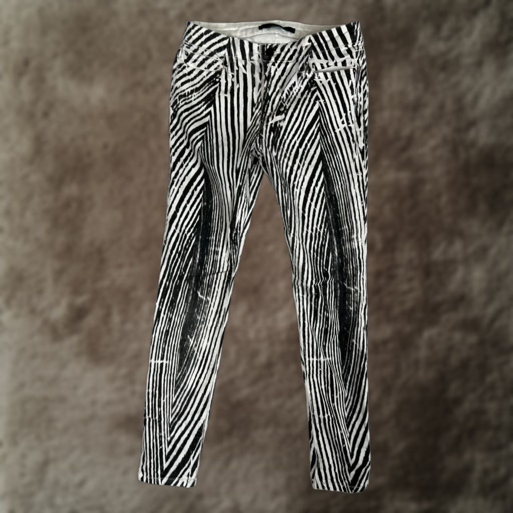 Vintage JOE'S Jeans Wood Grain Print Skinny Ankle Jeans Black White Women’s Size 28 Denim 5-Pocket Inseam 28 in Vintage No Size 28" / US 6 / IT 42 - 1 Thumbnail