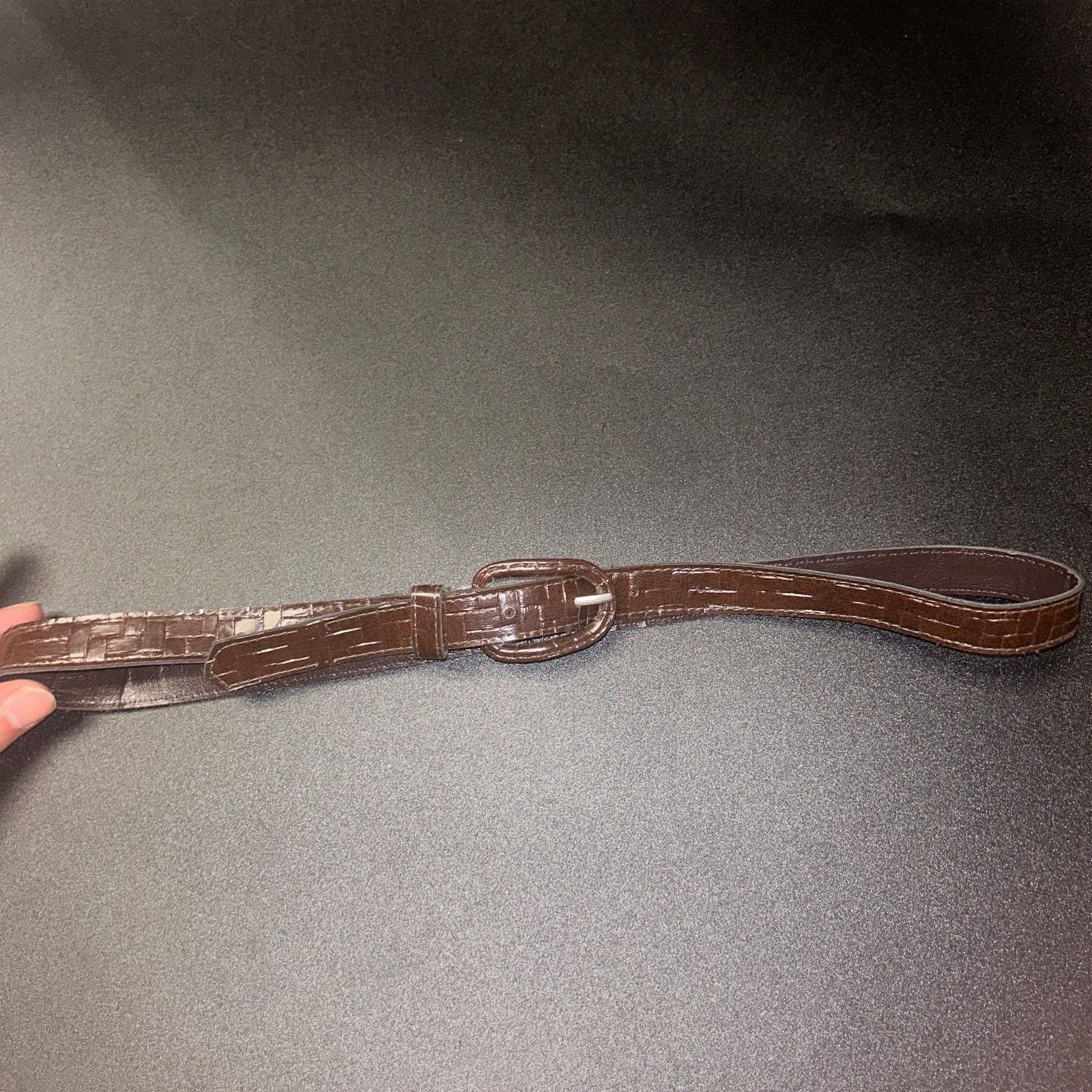 Other Brown Textured Faux Leather Adjustable Belt Women's Size 12 Size ONE SIZE - 1 Thumbnail