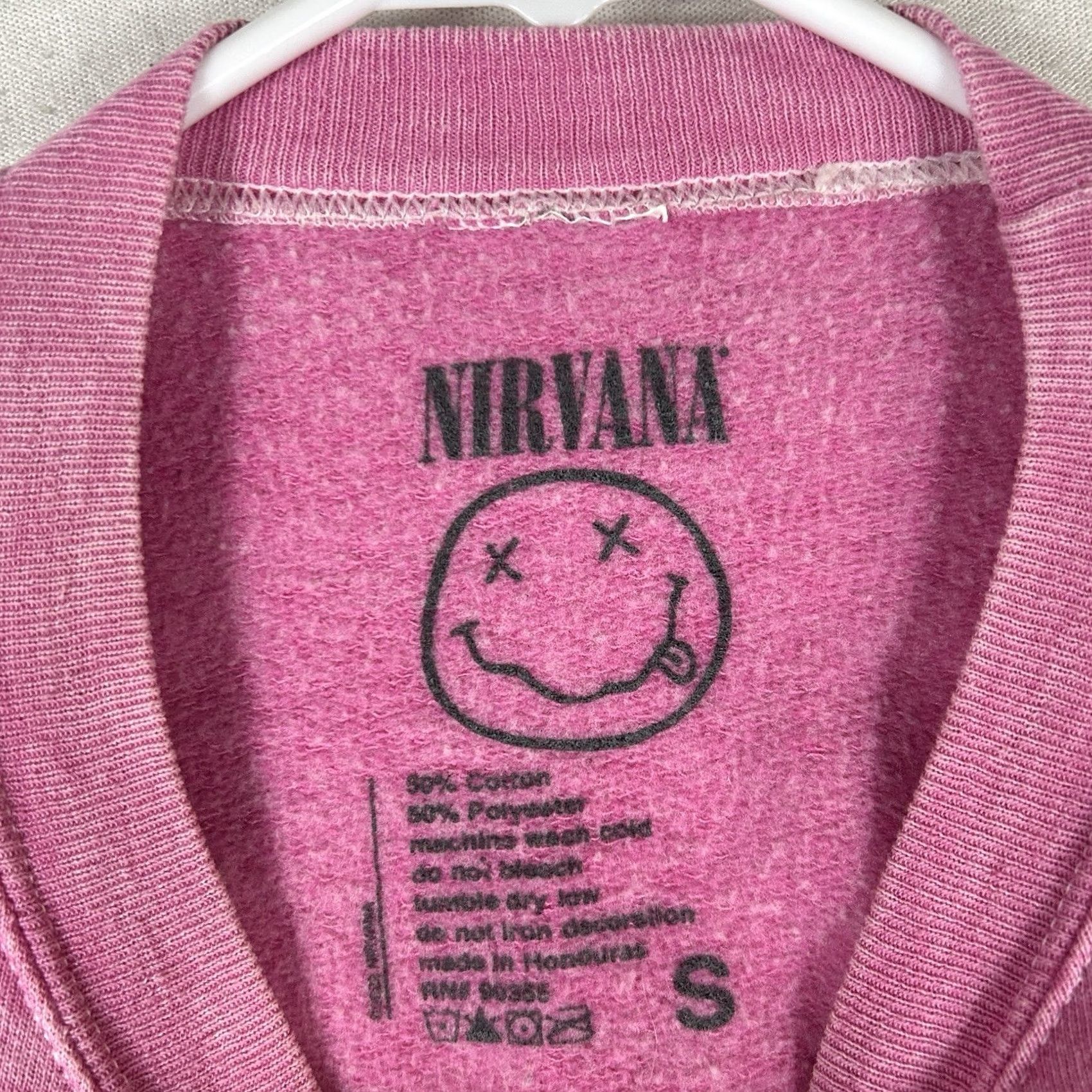 Pinko Nirvana Graphic Smiley Sweatshirt Women's Small Pink Crew Pullover Long Sleeve Size S / US 4 / IT 40 - 3 Thumbnail