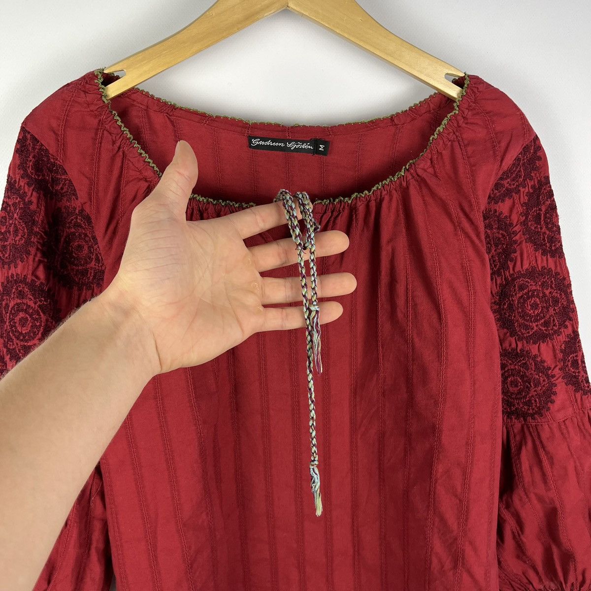 Gudrun Sjoden Gudrun Sjoden Floral Top Blouse Shirt Red Women’s Size M Size M / US 6-8 / IT 42-44 - 3 Thumbnail