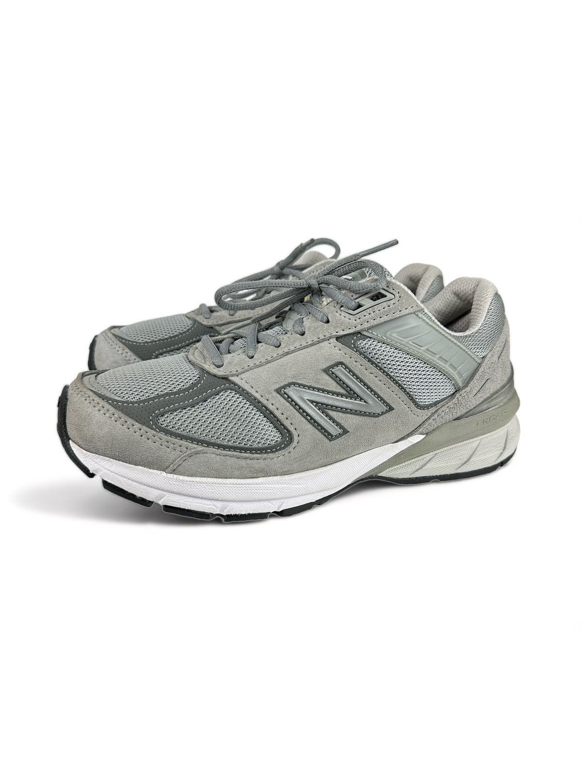 image of New Balance 990V5 Grey Sneakers Trainers Made In Usa in Castlerock Grey, Women's (Size 7)