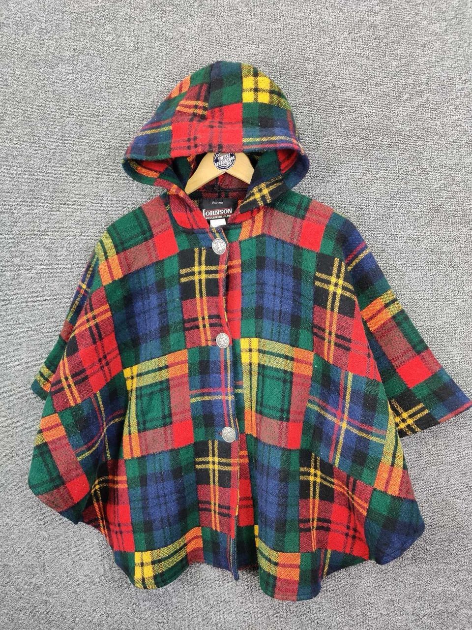 Johnson Woolen Mills Johnson Woolen Mills Checkered Wool Poncho Size US S / EU 44-46 / 1 - 2 Thumbnail