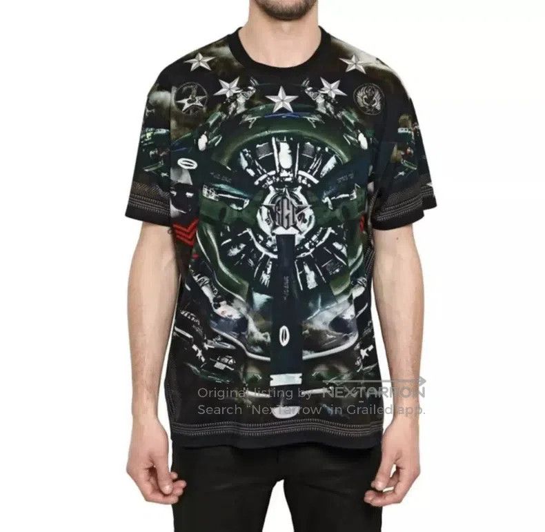 Givenchy Givenchy Classic Green Airplane Print T-Shirt Size US XS / EU 42 / 0 - 1 Thumbnail