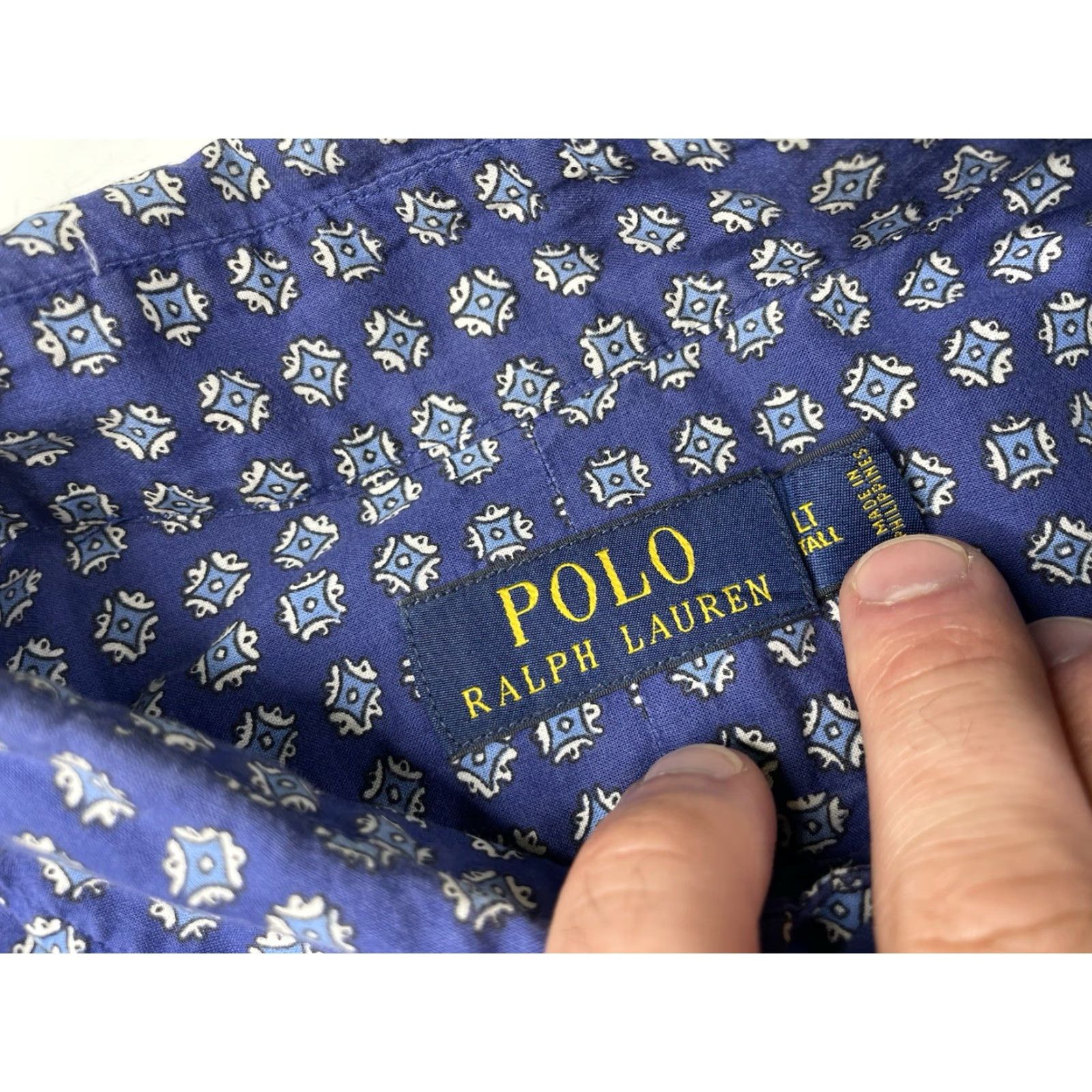 Polo Ralph Lauren Polo Ralph Lauren Button-Down Shirt Men LT Blue Paisley AOP Preppy Embroidered Pony Button-Up Long Sleeve White/Blue? Size US L / EU 52-54 / 3 - 3 Thumbnail