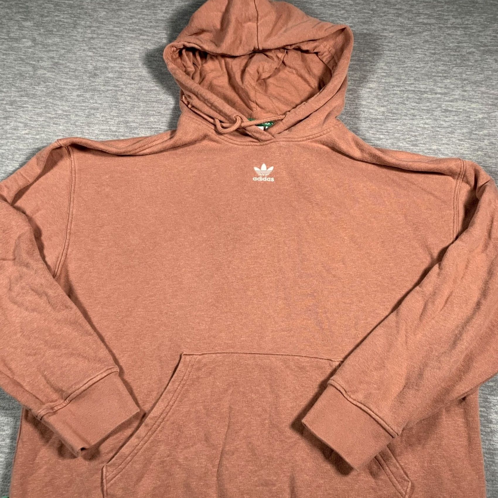Adidas Adidas Originals Hoodie Womens Large Brown Trefoil Pullover Hemp Blend Size L / US 10 / IT 46 - 2 Thumbnail
