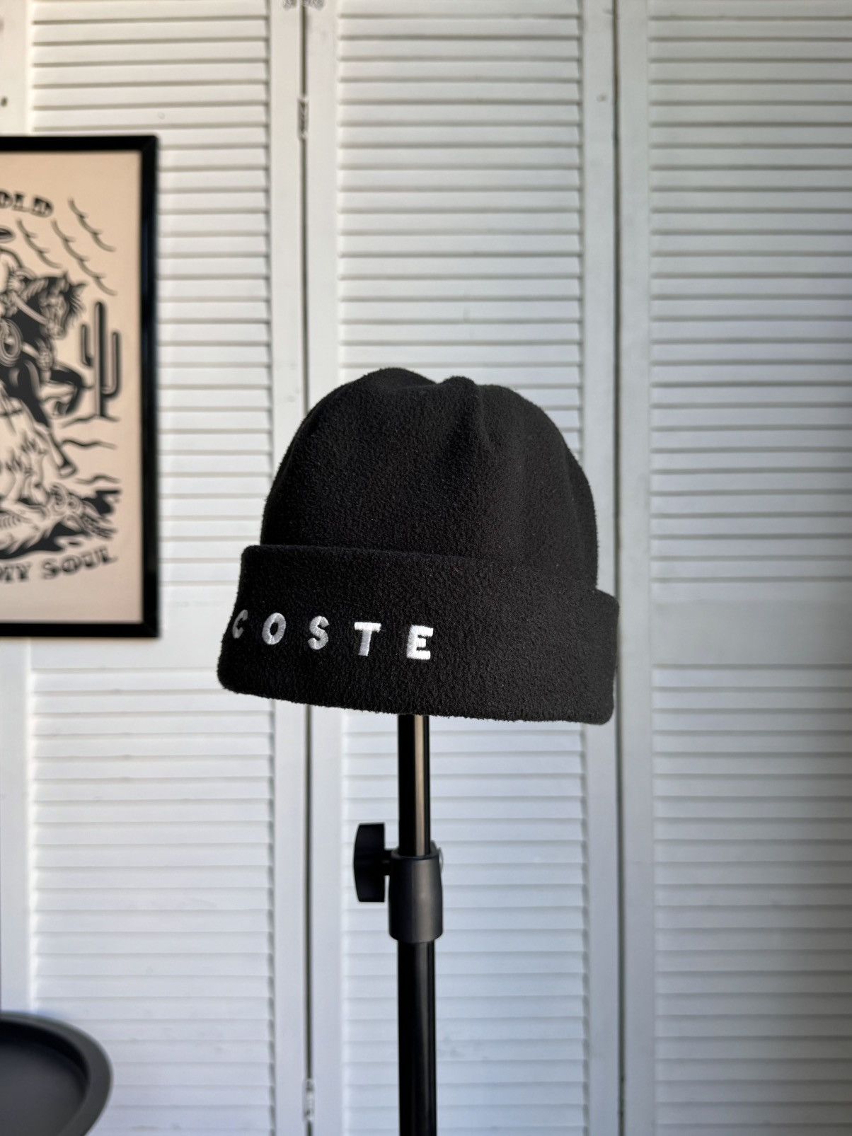 Lacoste Vintage Lacoste Beanie Fleece Hat Black Big Logo Size ONE SIZE - 15 Thumbnail