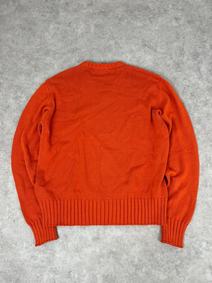 Dolce & Gabbana 1990s Dolce & Gabbana Orange V Neck Wool Sweater Size US M / EU 48-50 / 2 - 6 Thumbnail