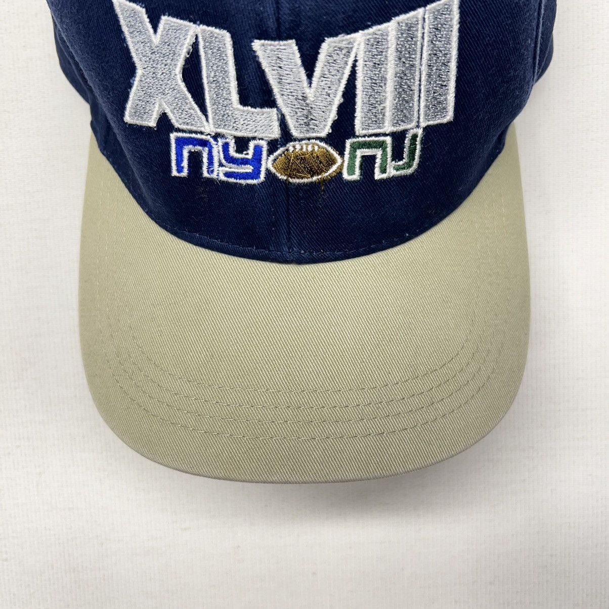 NFL Superbowl Hat Blue 2014 NFL Cap Strap XLVIII Football NJ NY Size ONE SIZE - 4 Thumbnail