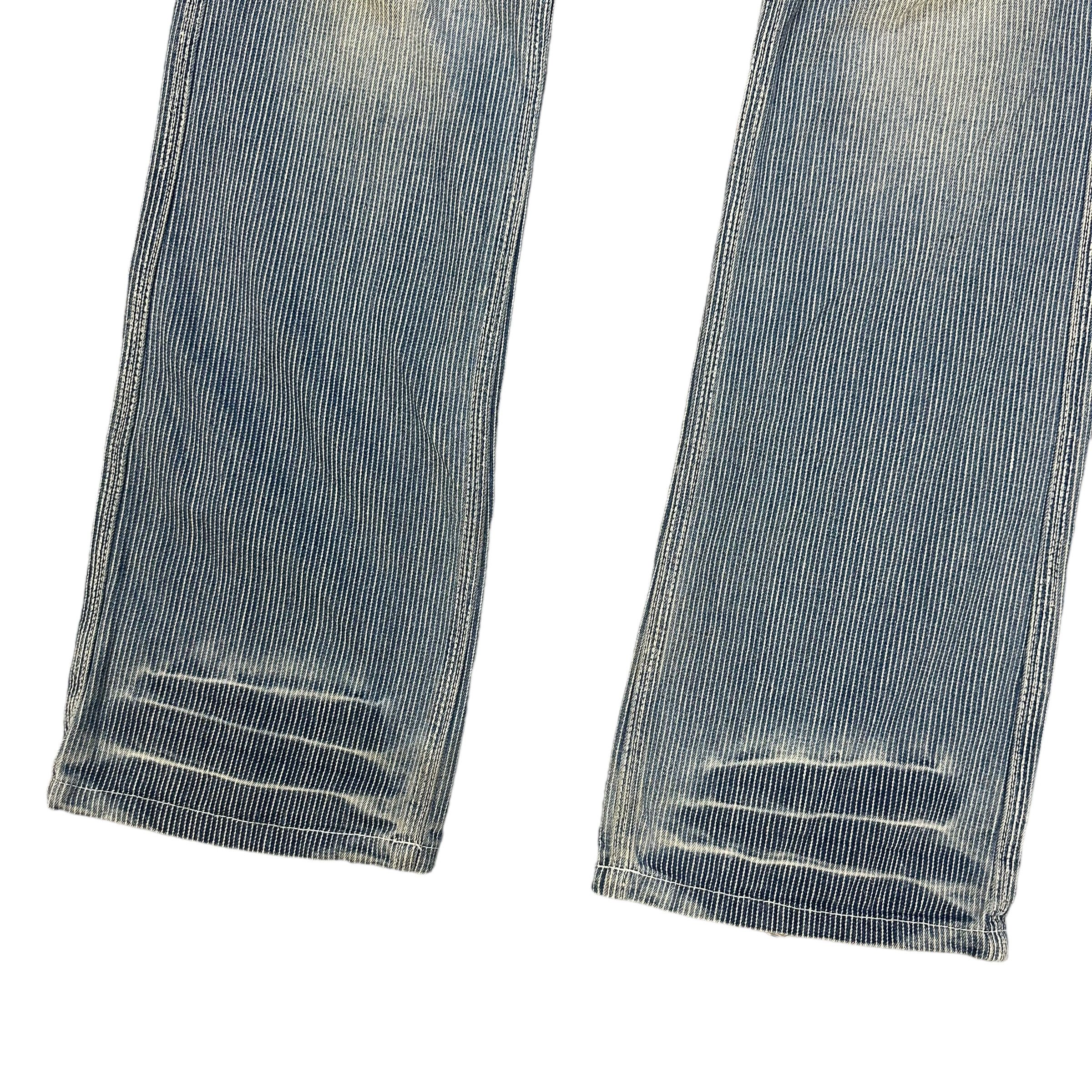 Japanese Brand GOD BLESS YOU PATCHES STRIPED CARPENTER PANT #8861-032 Size US 31 - 13 Thumbnail