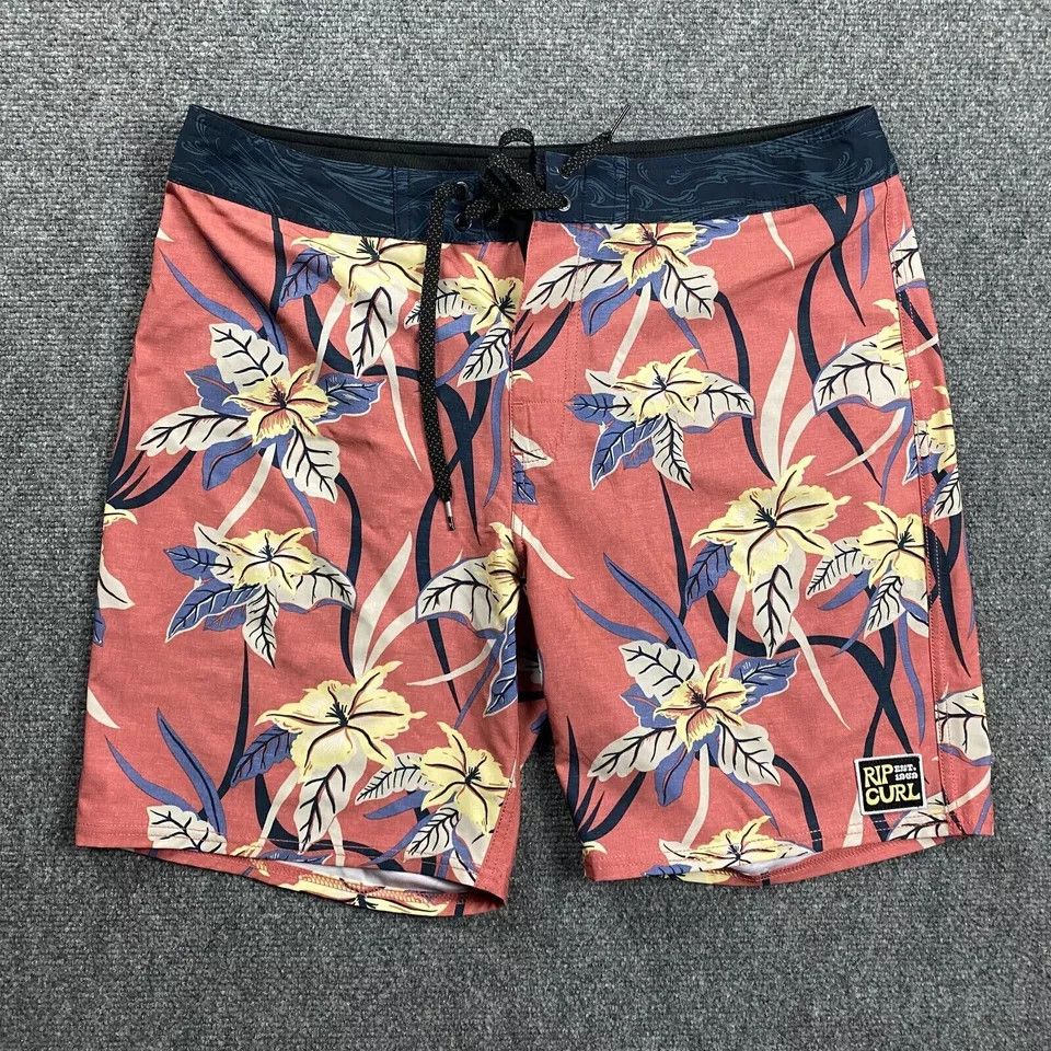 Rip Curl Rip Curl Board Shorts Adults 34 Mirage Red Floral Drawstring Size US 34 / EU 50 - 1 Thumbnail