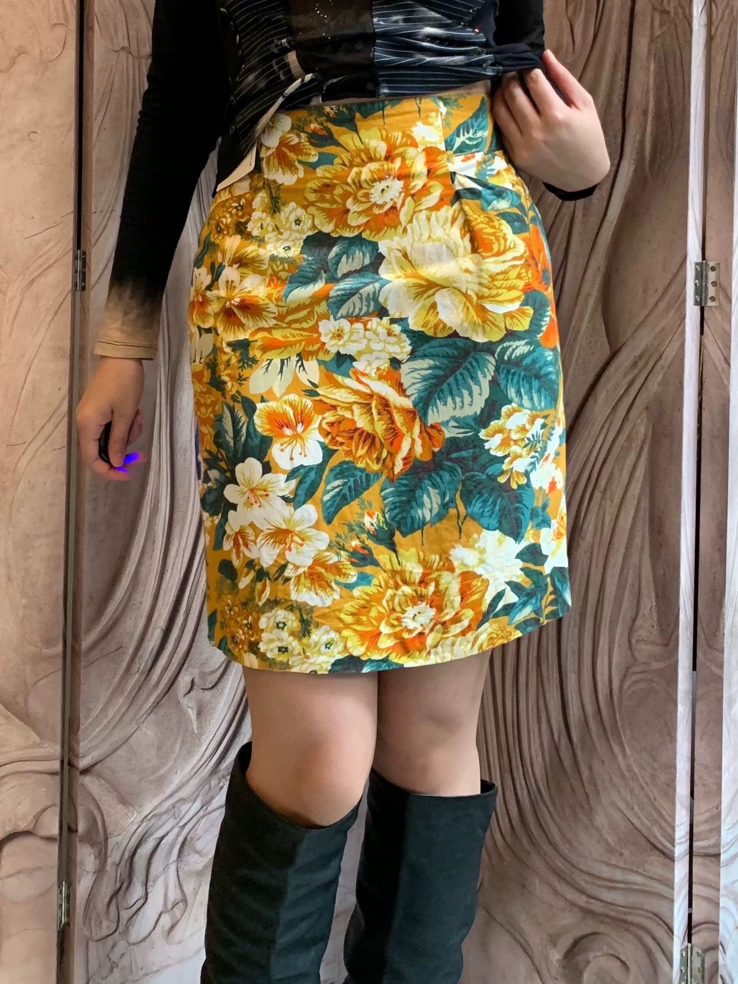 Kenzo KENZO floral high-waist bodycon skirt women's Size 26" / US 2 / IT 38 - 1 Thumbnail