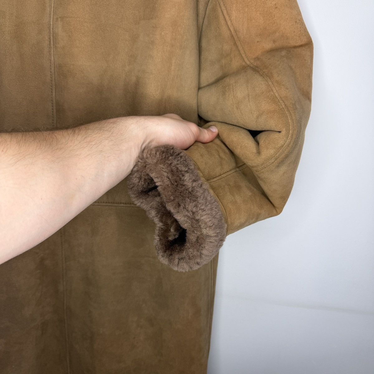 Genuine Leather Vintage Shearling Coat like Prada Size US M / EU 48-50 / 2 - 10 Thumbnail