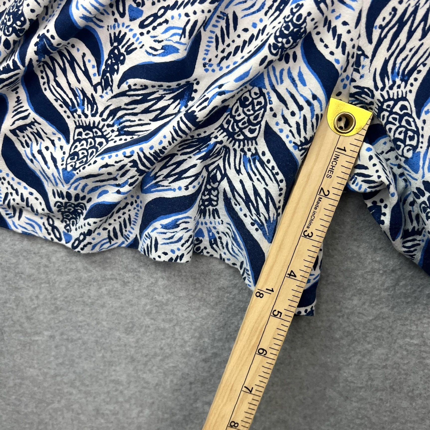 Lilly Pulitzer Lilly Pulitzer Romper Womens S Blue White Print Wrap Tie Waist Long Sleeve Size S / US 4 / IT 40 - 4 Thumbnail
