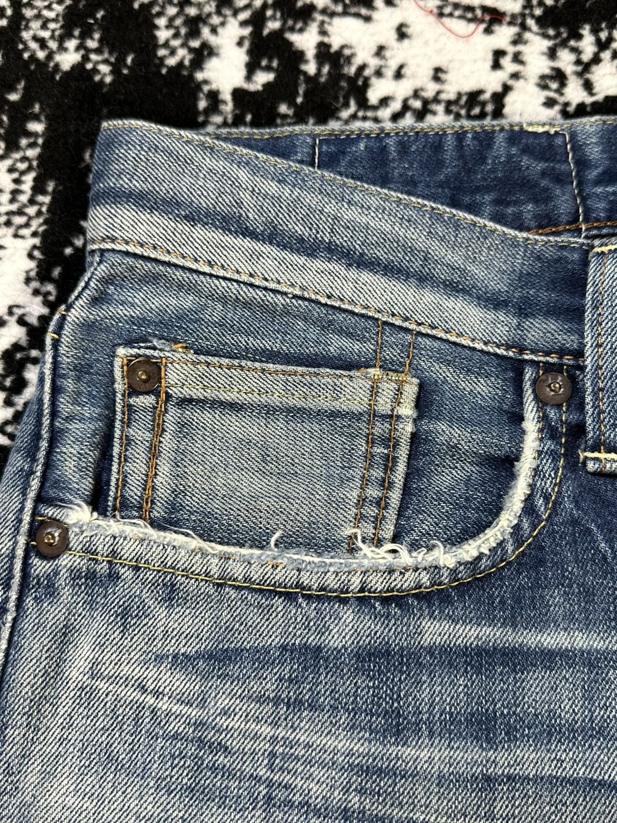 Sugar Cane 2000s Edwin Blue Trip Mud Wash Jeans Size US 33 - 5 Thumbnail