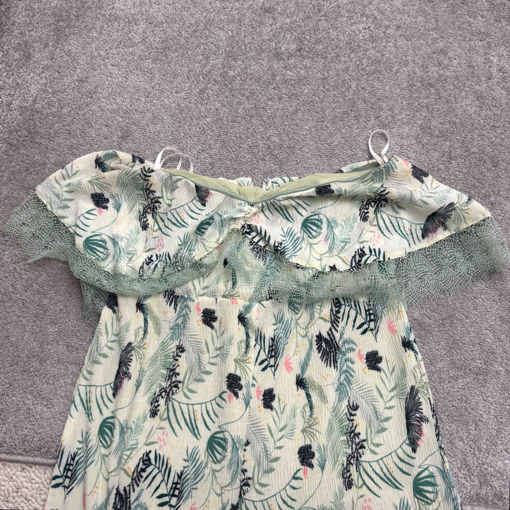 Vintage Foxiedox Jumpsuit Women Large Green Floral Sleeveless Wide-Leg Size 36" / US 14 / IT 50 - 5 Thumbnail