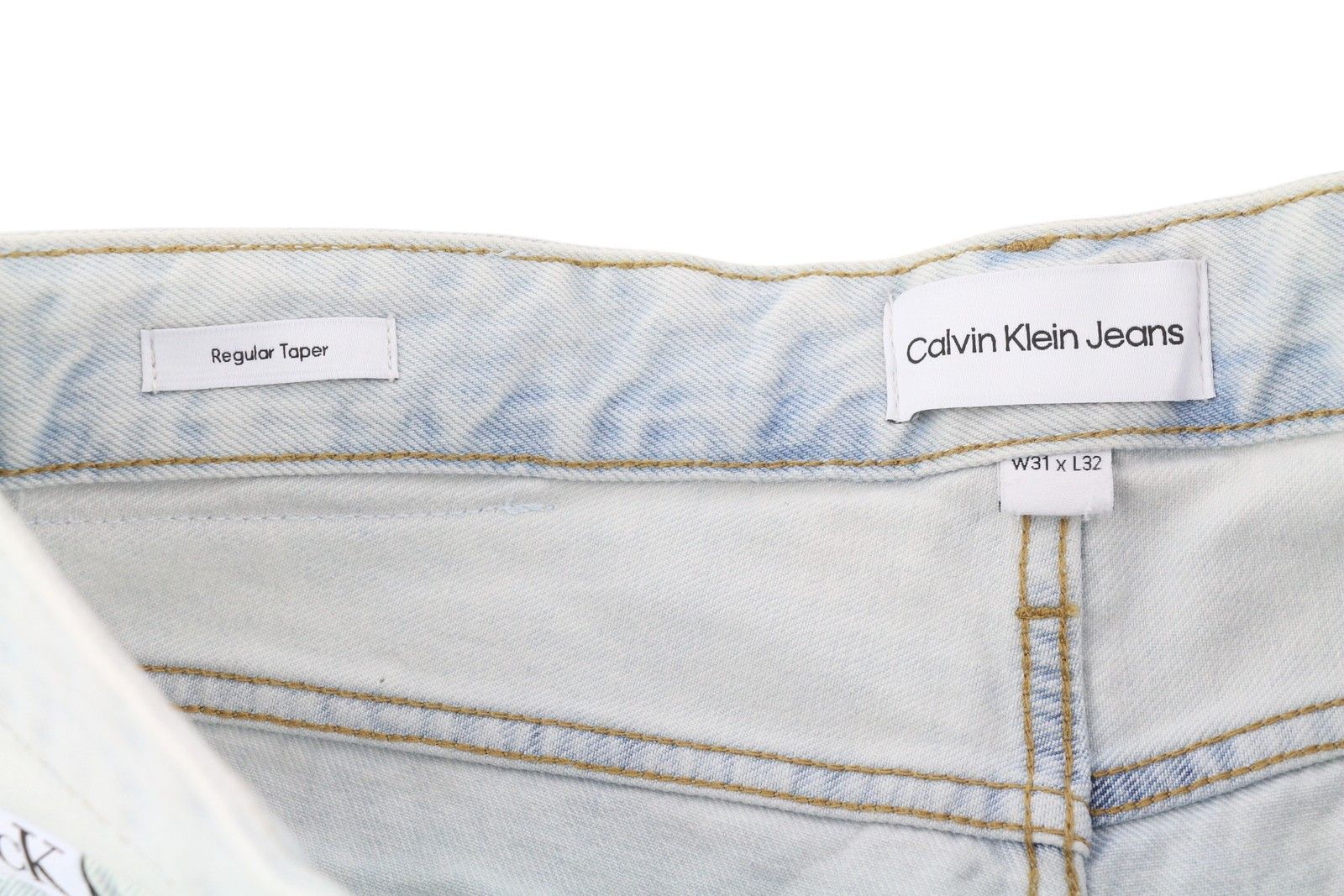 Calvin Klein REGULAR TAPER W31/L32 Light Blue Washed Zipper Denim 85328 Size US 31 - 6 Thumbnail