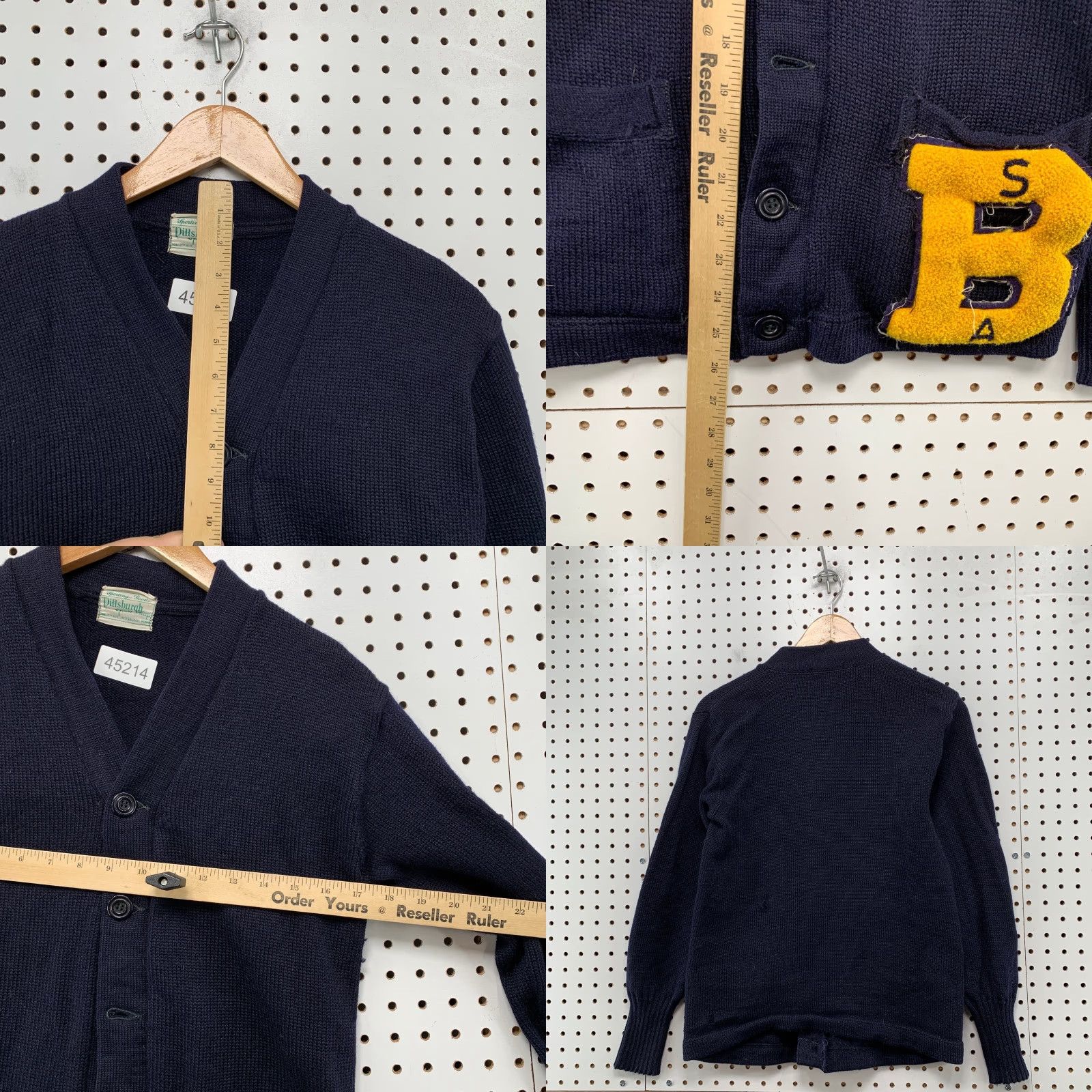 Vintage VINTAGE Pittsburgh Sport Shop Wool Cardigan Mens Small Navy Blue Letter Man USA Shirt Mens Small Blue Cardigan 50s 60s 70s Size US S / EU 44-46 / 1 - 8 Thumbnail