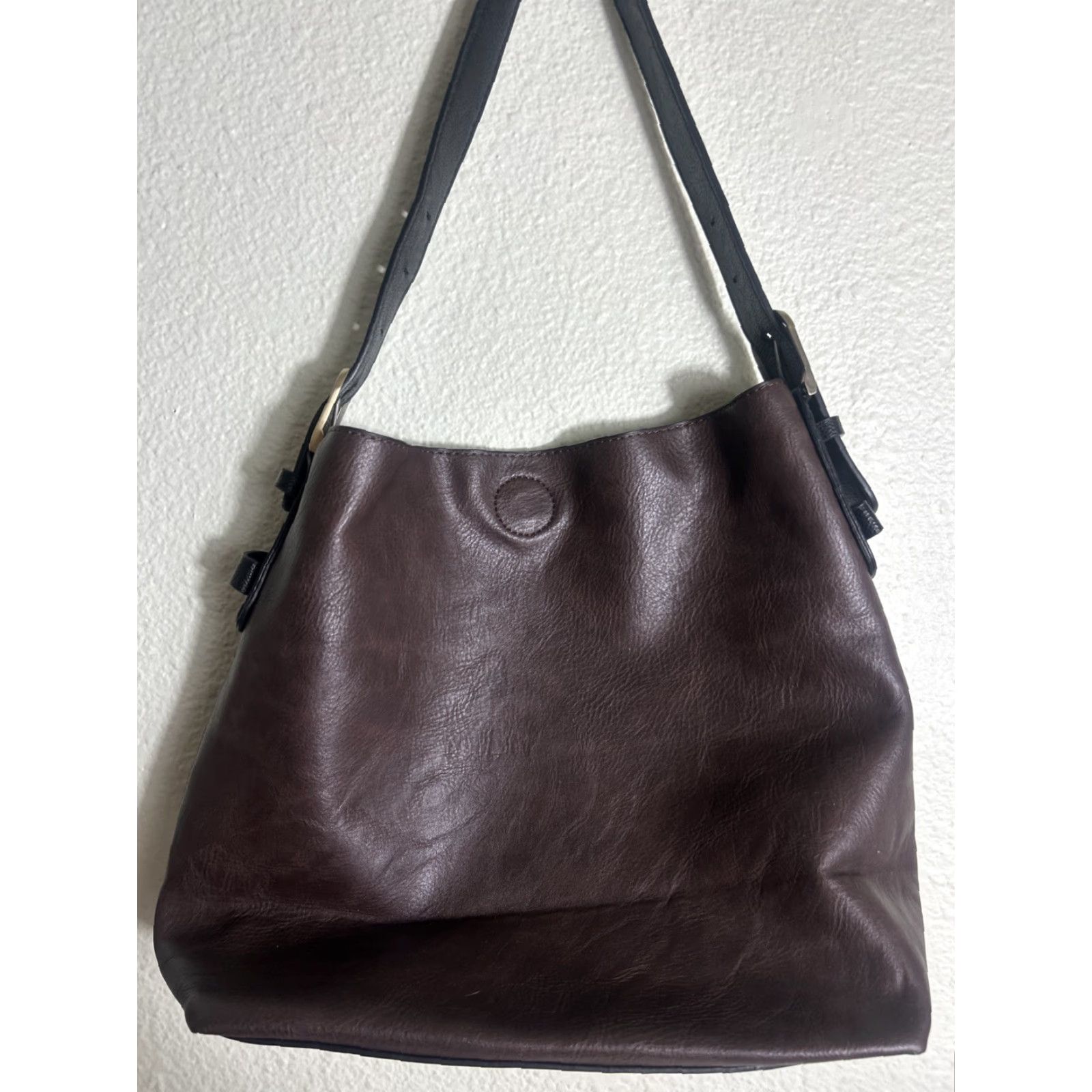 Vintage VINTAGE Unbranded Faux Leather Shoulder Purse Brown 12x11x5 Womens Bag Size ONE SIZE - 6 Thumbnail