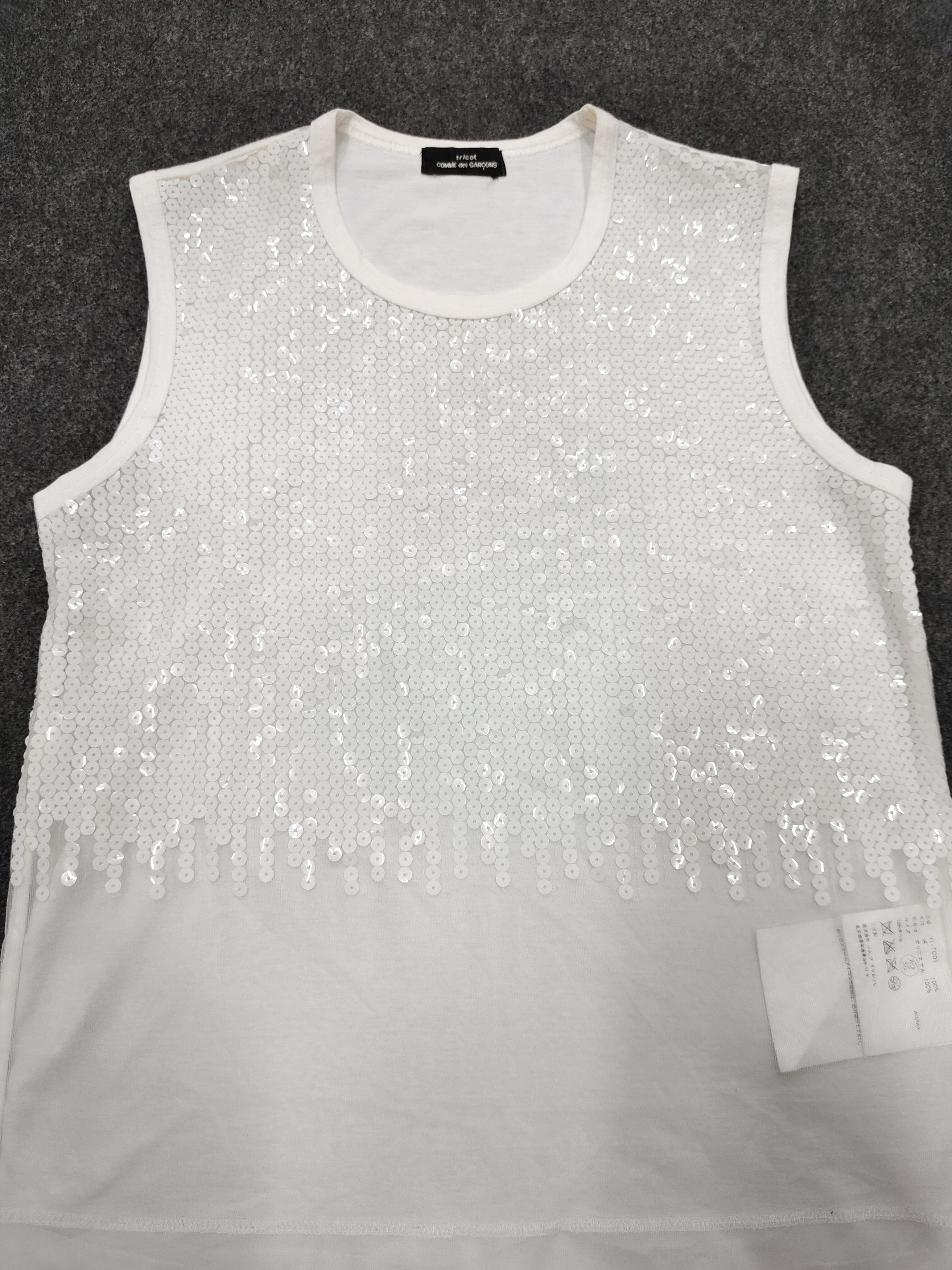 Tricot Comme des Garcons AD02 tricot CDG- Grunge Glam Sequin Sheer Mesh Top Size M / US 6-8 / IT 42-44 - 7 Thumbnail