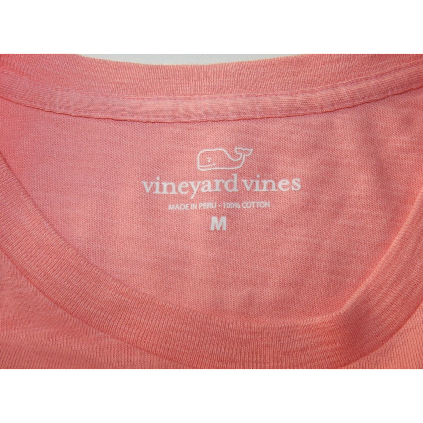 Vineyard Vines Vineyard Vines Men's Pocket T Shirt M Pink Cotton Graphic Print Shirts Mens Size US M / EU 48-50 / 2 - 3 Thumbnail