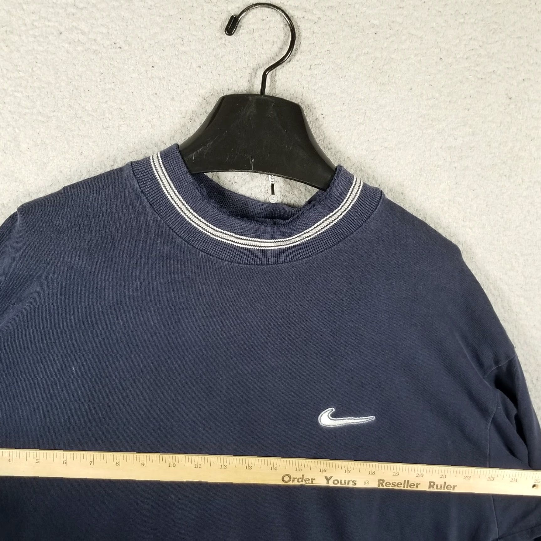Nike Vintage Nike 90s Men's XL Blue Ringer Crewneck Sweatshirt Embroidered Swoosh Size US XL / EU 56 / 4 - 7 Thumbnail