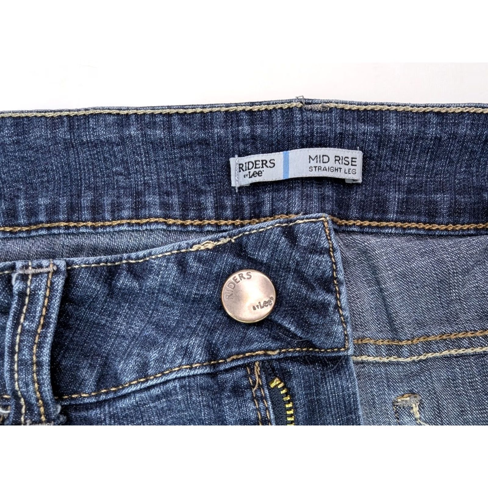 Lee LEE Riders Mid Rise Straight Leg Jeans Women 12M Blue Denim 32x28 Classic Fit Jeans Size 34" / US 12 / IT 48 - 6 Thumbnail