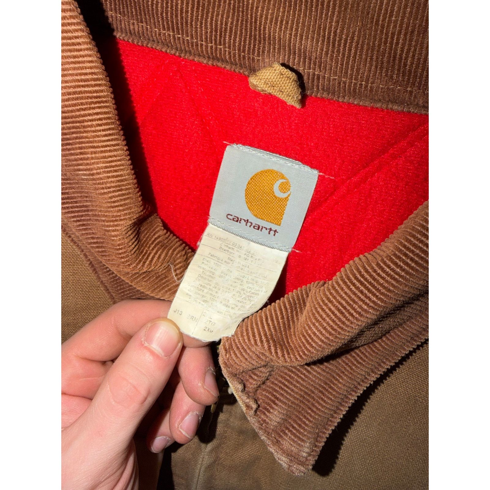 Carhartt Carhartt Vintage 90s Santa Fe J13BRN Red Lined Size Mens 2XL Size US XXL / EU 58 / 5 - 3 Thumbnail