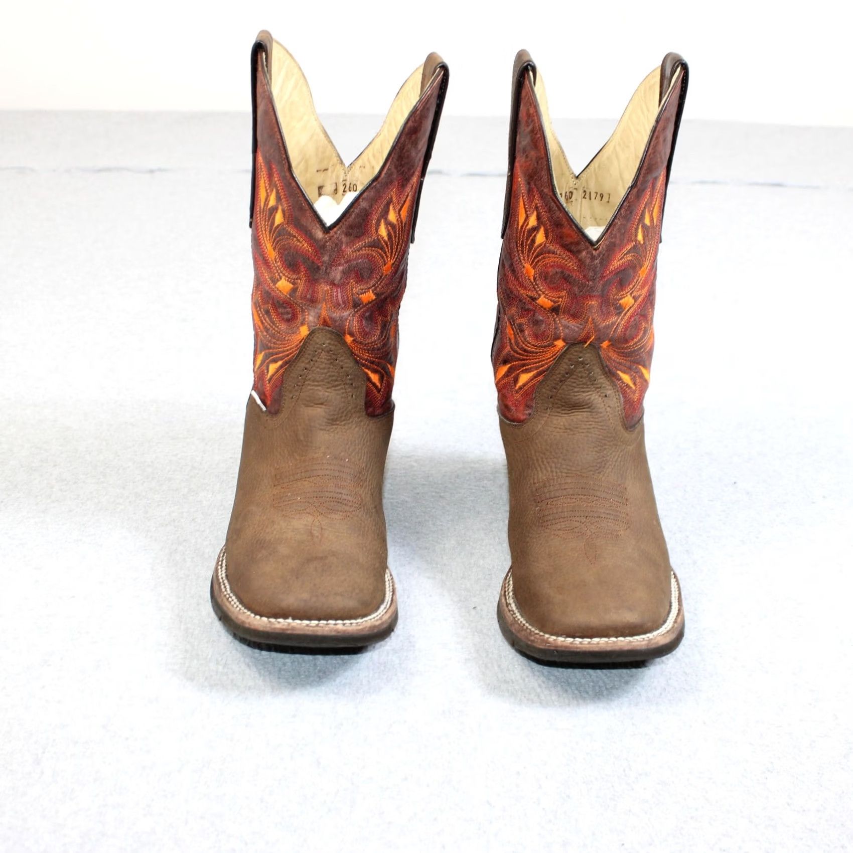 Vintage VINTAGE ROCKIN LEATHER Boots Men 8.5 Brown Western Cowboy Square Toe Embroidered Southwest Rockin Leather Size US 9 / EU 42 - 6 Thumbnail