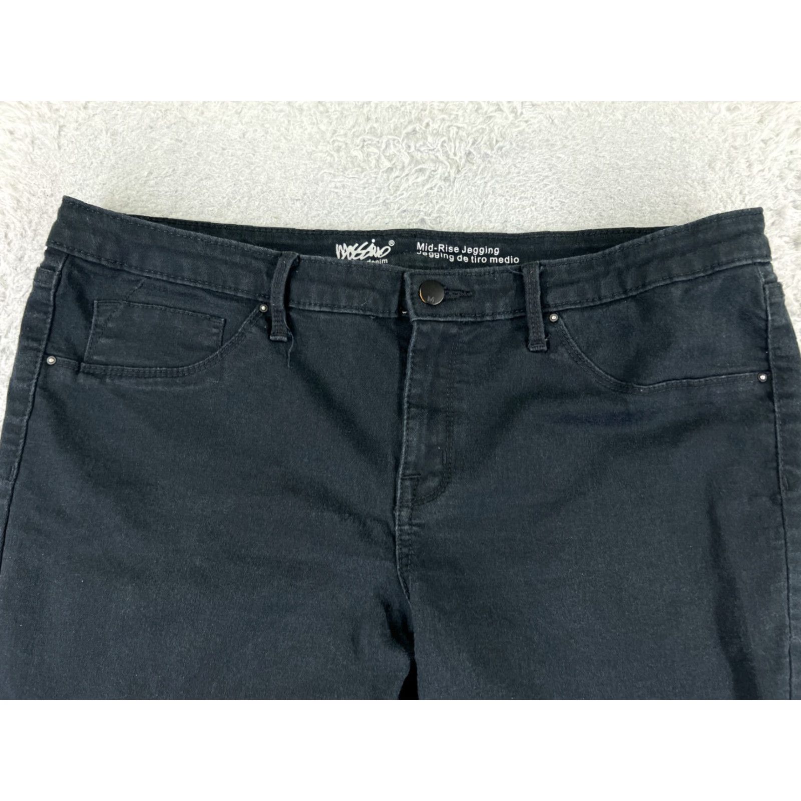 Mossimo Mossimo Jeans Women's 16 Black Denim Jeggings Mid Rise Stretch 34x26 Size 38" / US 16 / IT 52 - 4 Thumbnail
