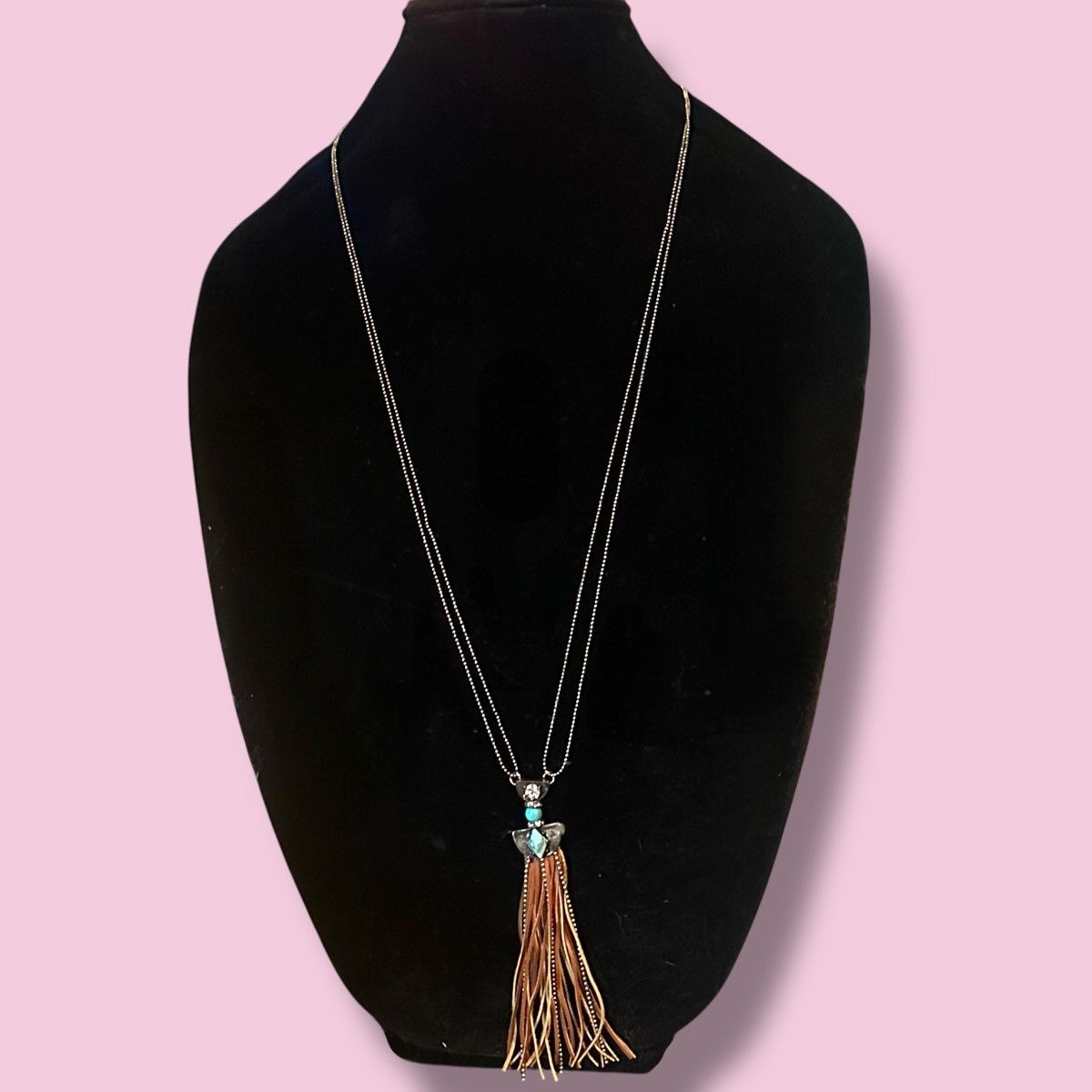 Other Charming Charlie long gold turquoise tassel pendant necklace Size ONE SIZE - 1 Thumbnail
