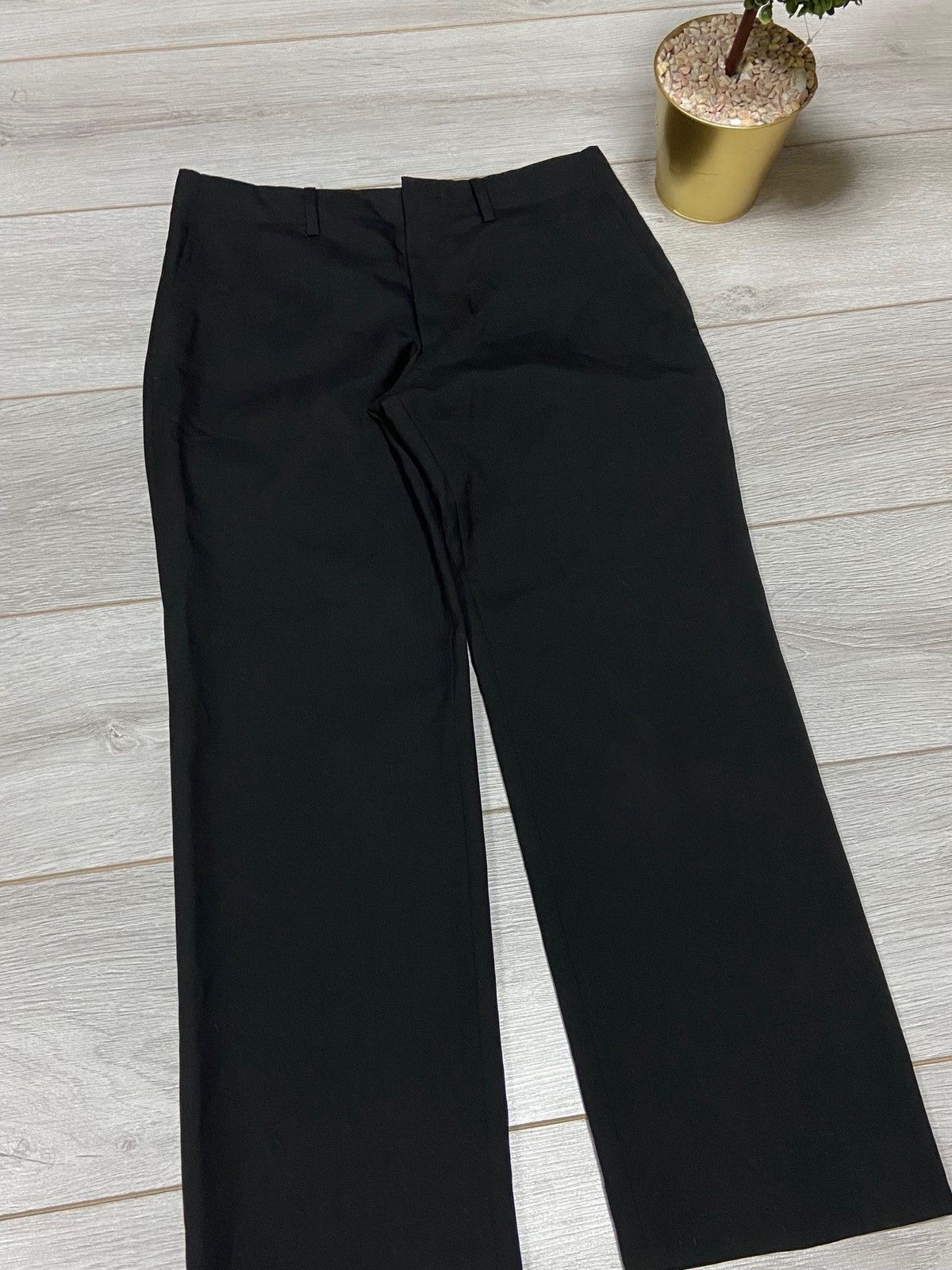 Comme des Garcons Junya Watanabe Comme des Garçons Black Wide Wool Trousers Size 28" / US 6 / IT 42 - 6 Thumbnail