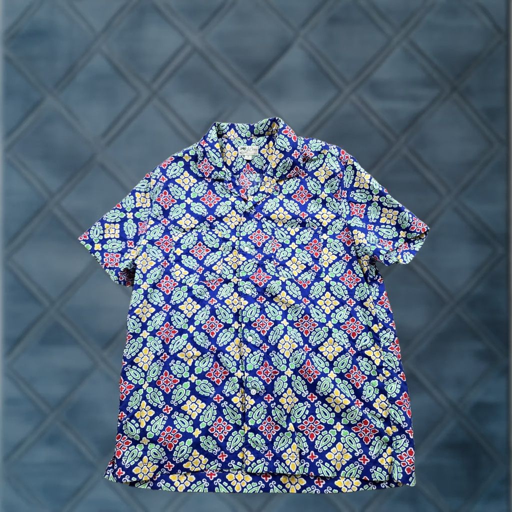 J.Crew J.Crew Shirt Mens Large Blue Multi Camp Collar Short Sleeve Button Up Size US L / EU 52-54 / 3 - 1 Thumbnail