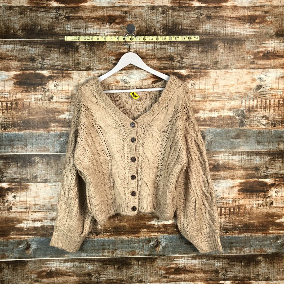 Aran Isles Knitwear × Japanese Brand Nice Claup Brown Cardigan aran isle cable Knitwear #A1725 Size M / US 6-8 / IT 42-44 - 1 Thumbnail