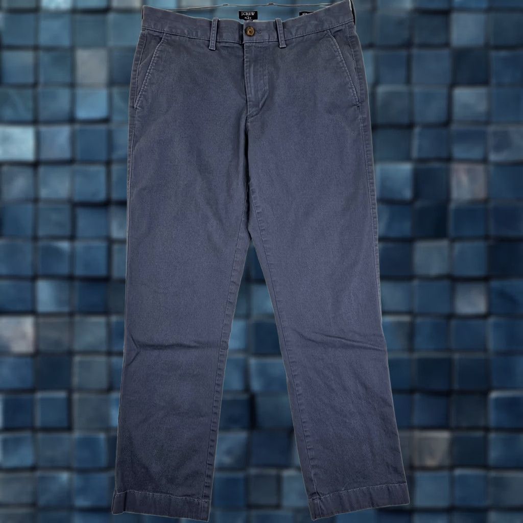 J.Crew J.Crew Flex Pants Men 31x30 Fits 31x28 Steel Blue Chino Straight Stretch Twill Size US 31 - 1 Thumbnail
