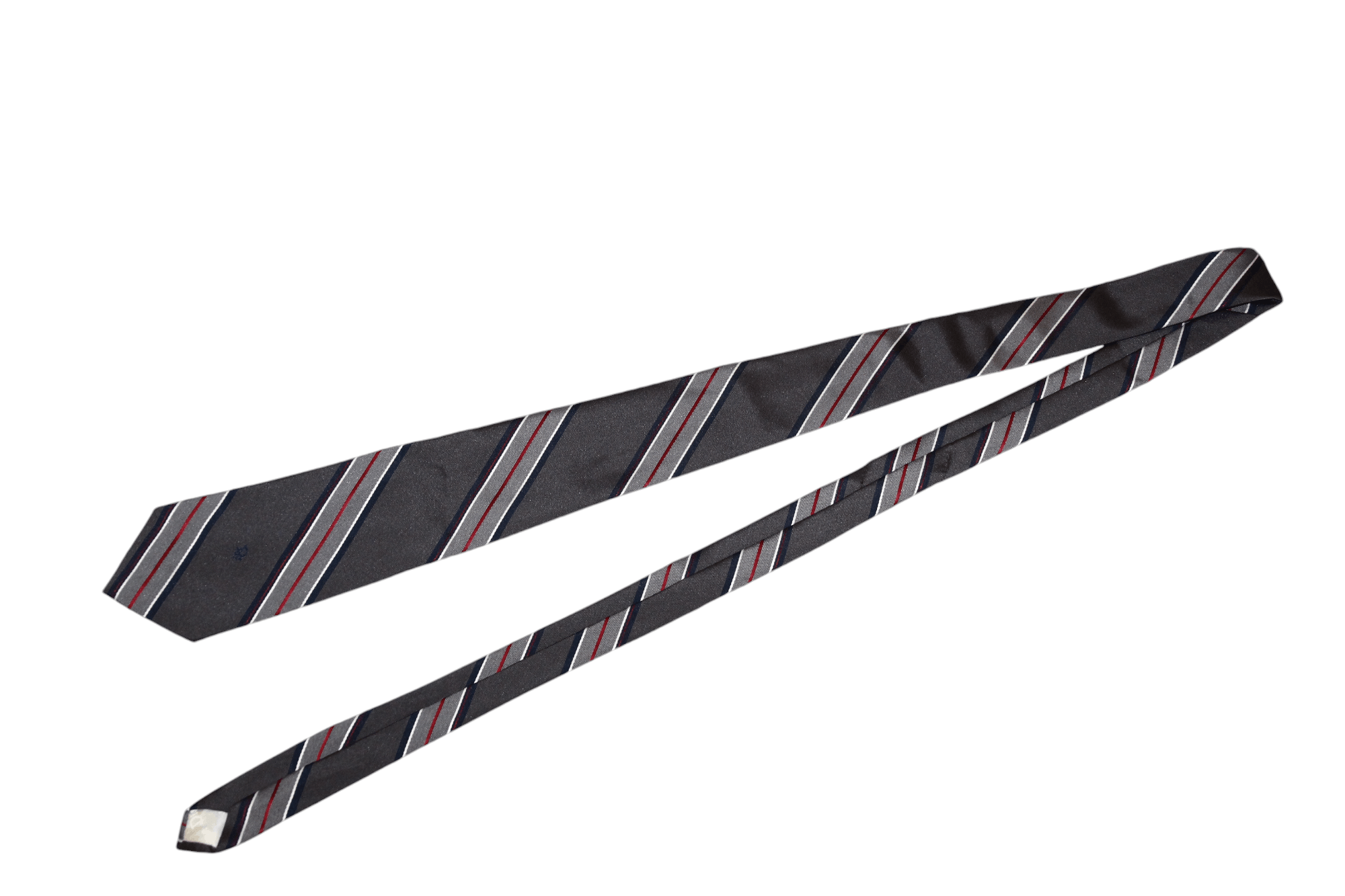 Christian Dior Monsieur Vtg Christian Dior Black Label USA made red-grey stripes tie Size ONE SIZE - 4 Thumbnail